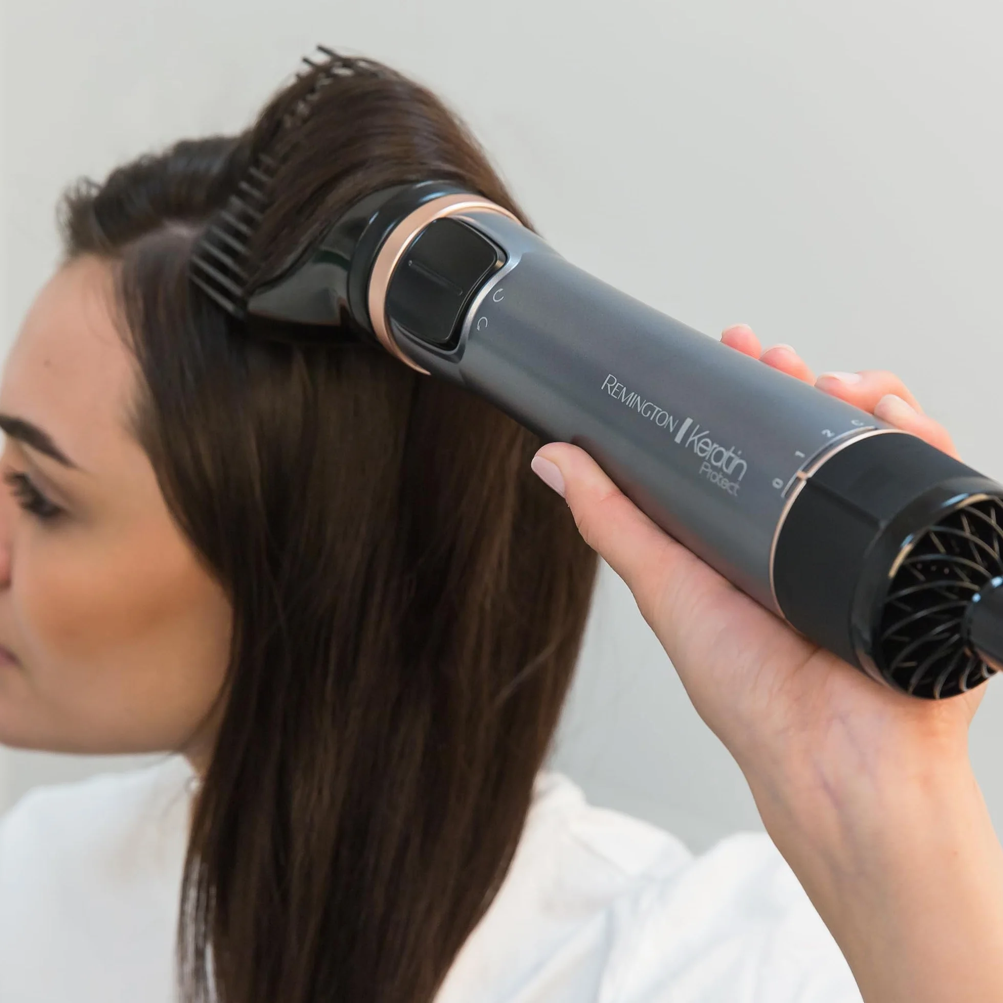 Remington Cepillo de Aire Voluminizador Giratorio Keratin Protect AS8811, 1000 W, Cerámica, 2 Temp/Velocidades, Gris