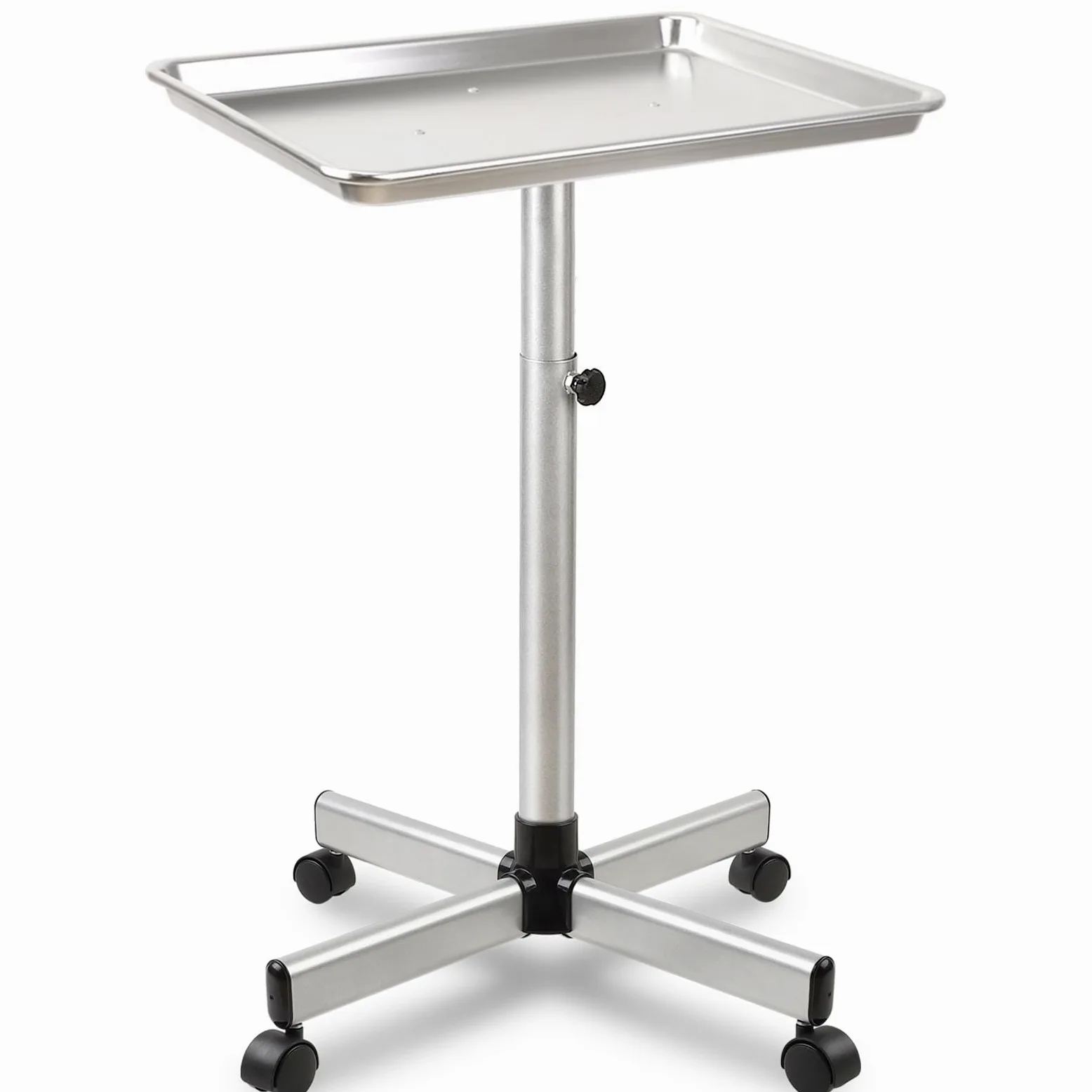 Bandeja de salón de belleza con altura ajustable, bandeja de salón con ruedas, ideal como bandeja de tatuaje, bandeja médica, bandeja dental
