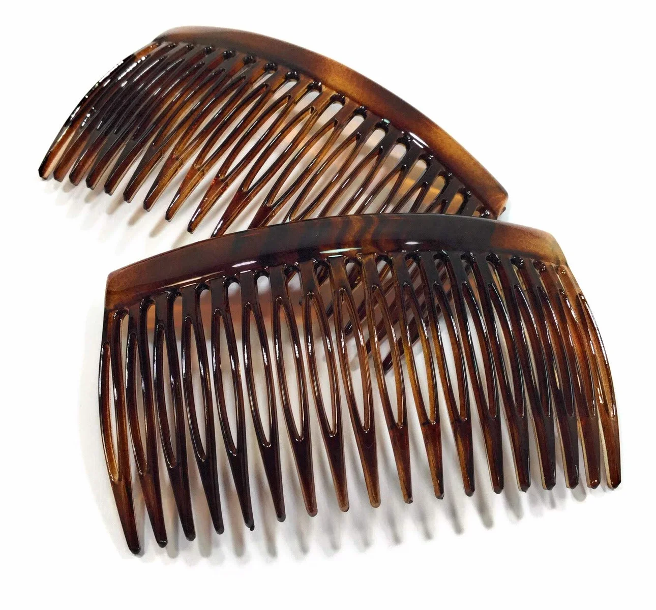 Peineta marrón habana 8x4,6 cm fabricada en Francia (518H)