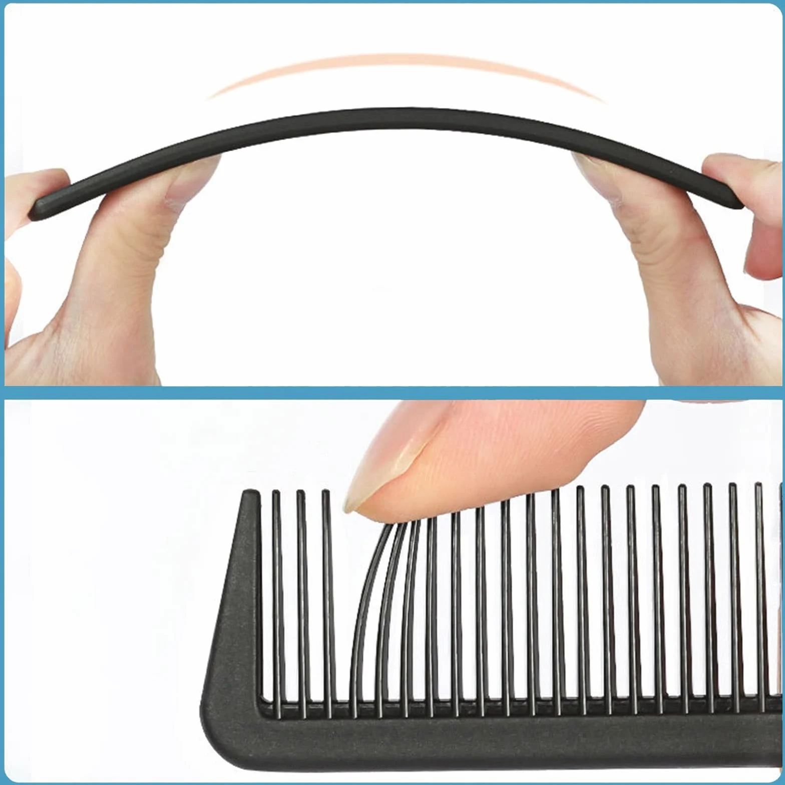 Peines de Pelo Antiestático Fibra de Carbono 18.7cm Peine Peluqueria 2 Piezas