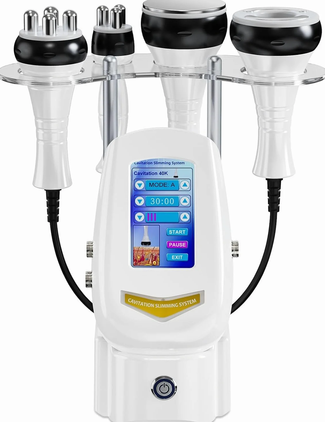 4 en 1 Cavitación 40K Radiofrecuencia Profesional Facial y Corporal | Tratamiento anticelulítico profesional, reafirma la piel y define la silueta, ideal para cuidado facial y corporal en casa