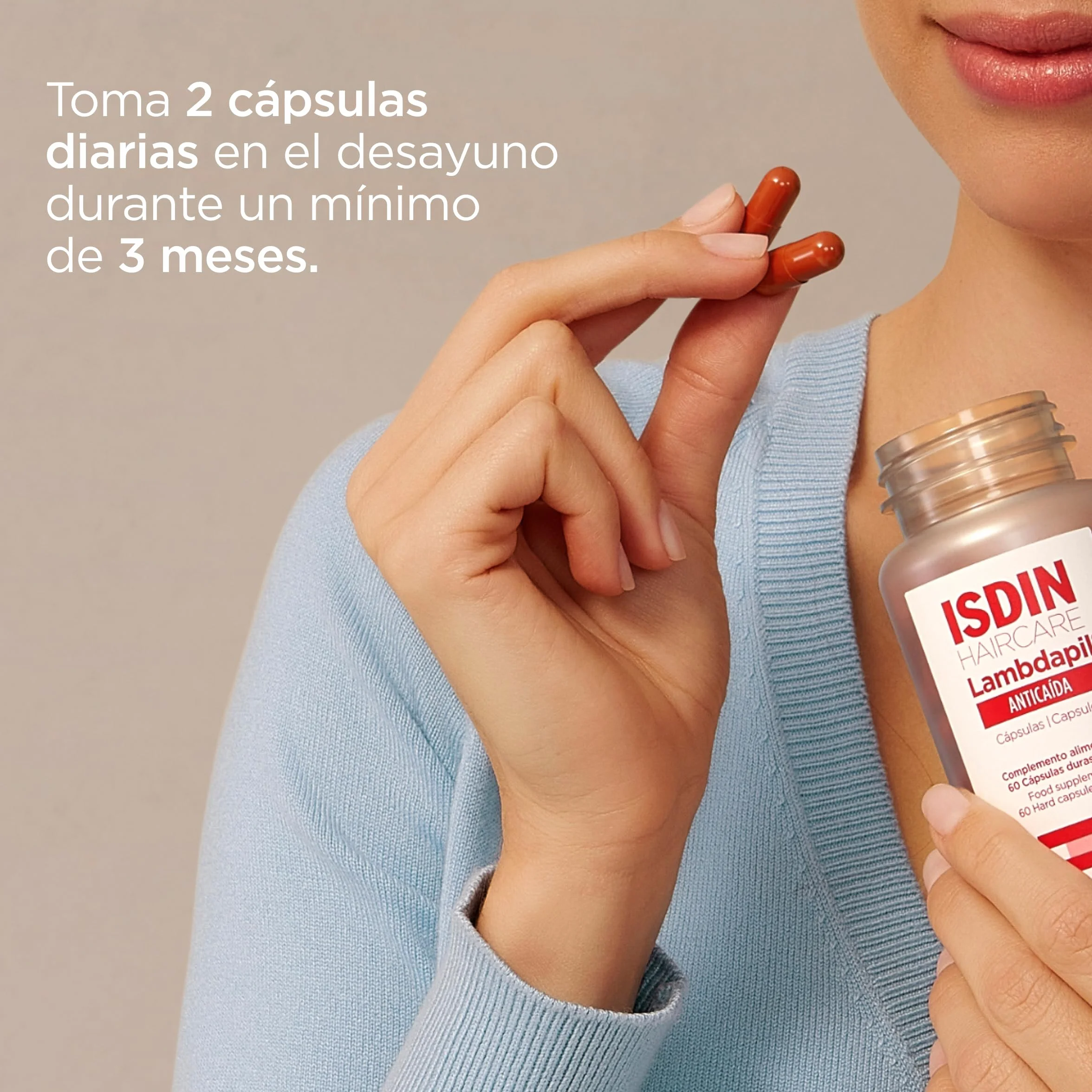 ISDIN Lambdapil 180 Cápsulas Anticaída del Cabello,Duración 3 meses,Complemento Alimenticio para la caída Ocasional del cabello,con vitaminas,minerales y extractos de plantas para un pelo saludable