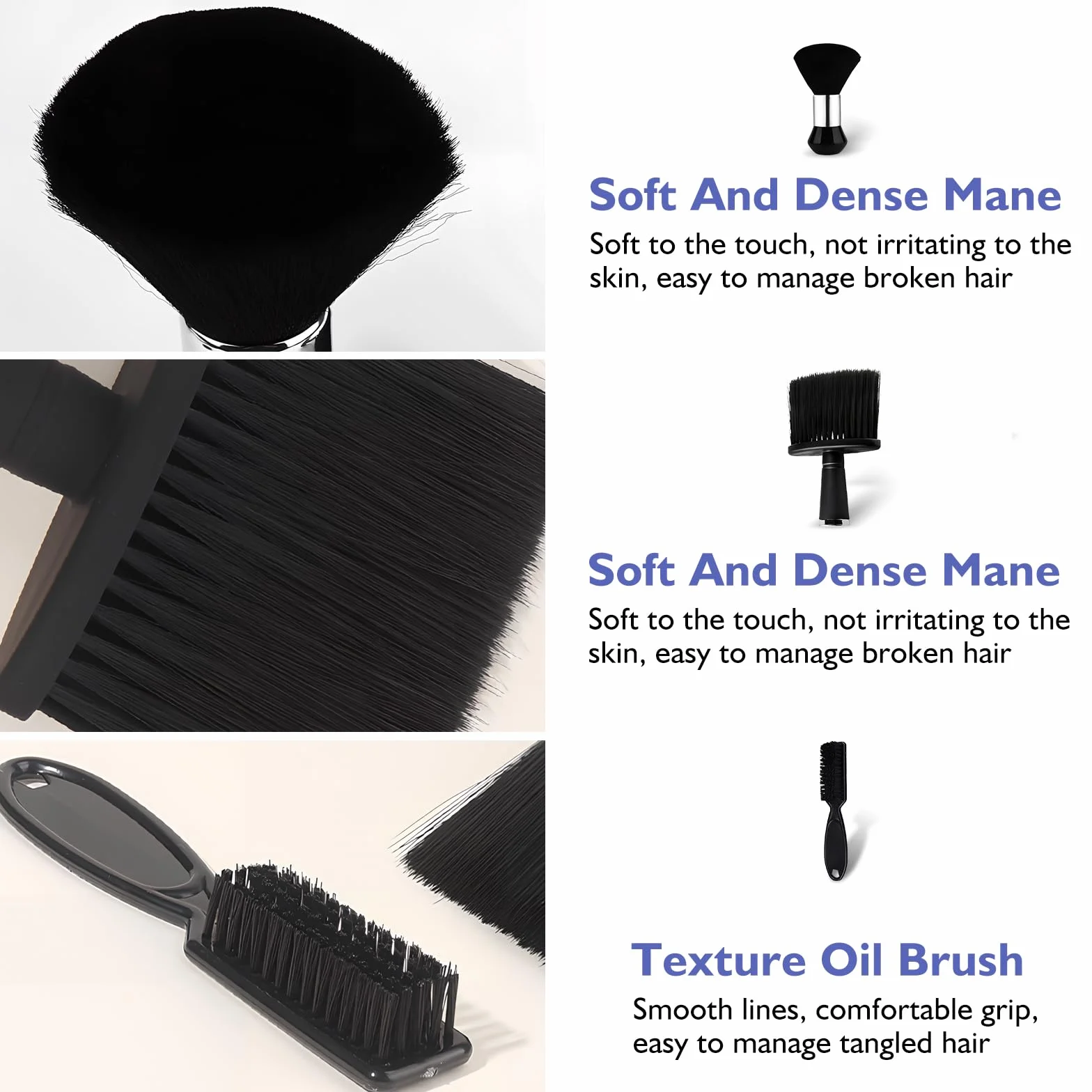 Cepillos De Cuello Para Peluquería Barberia Accesorios 3 Piezas Brocha Para Quitar Pelos