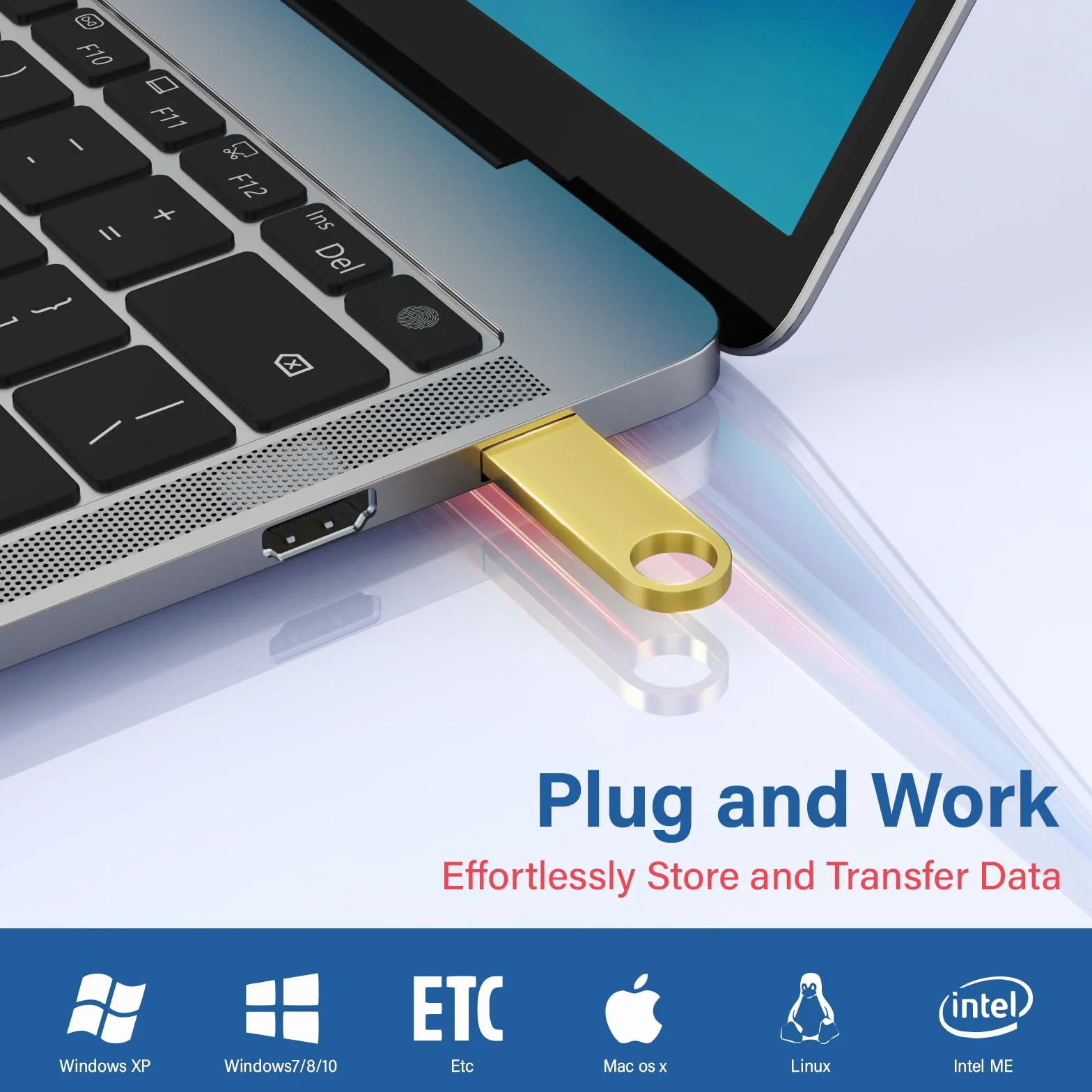 Wooolken Mini USB Pendrive 8GB 5 Piezas Memoria USB Resistente al Agua Metal