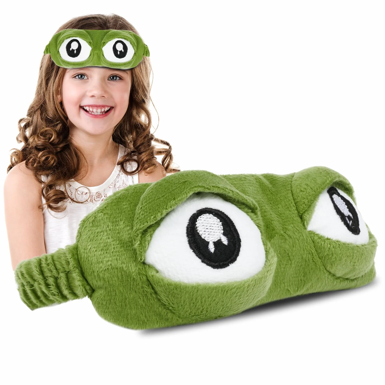 ACWOO Antifaz de Rana 3D para Dormir, Máscara Ocular de Pelusa, Viaje para Niños Hombres Mujeres