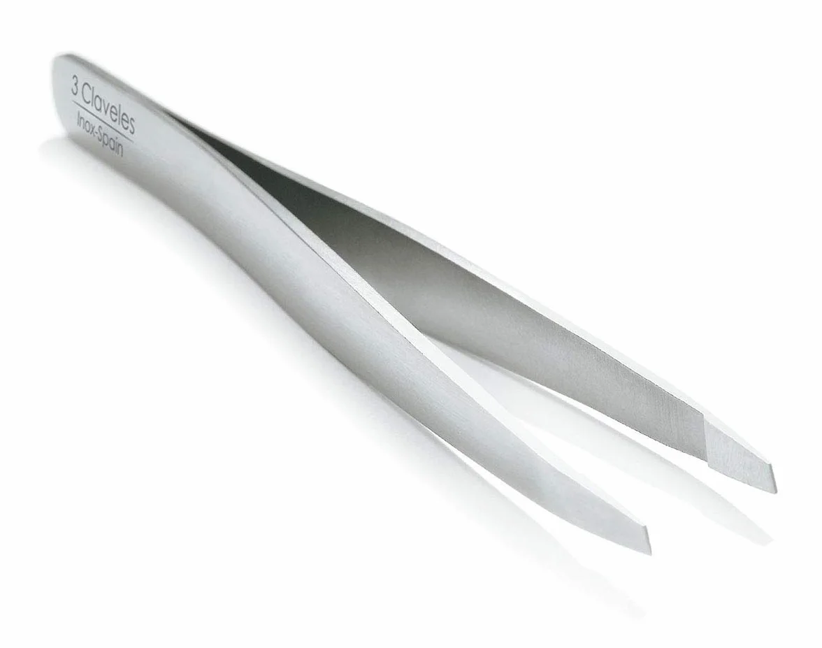 Pinza Depilar Sesgada Acero Inoxidable 10 cm Esterilizable 1 Unidad