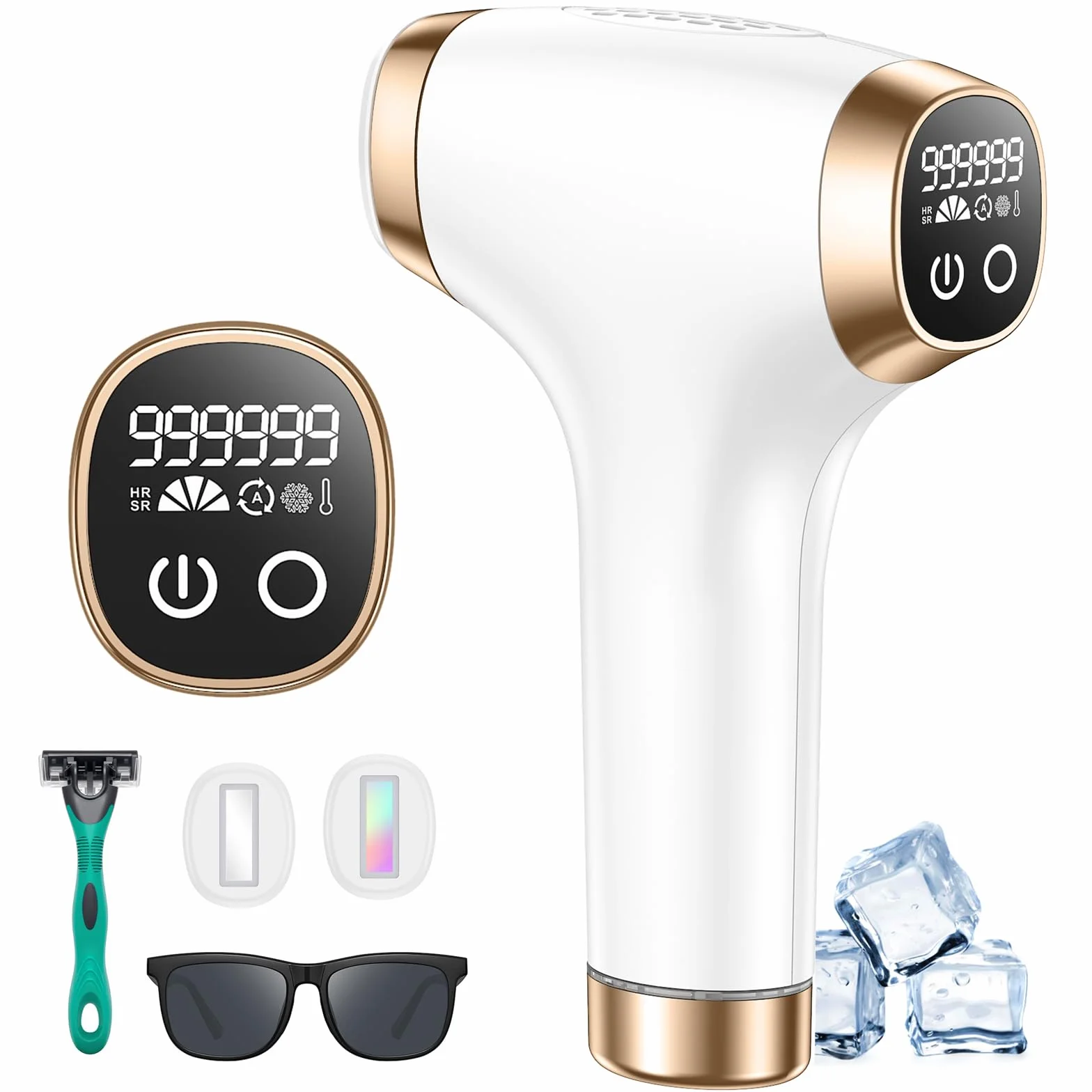 Depiladora Laser con Refrigeración 600-1200NM Luz Pulsada 9 Niveles de Energía para Mujeres y Hombres