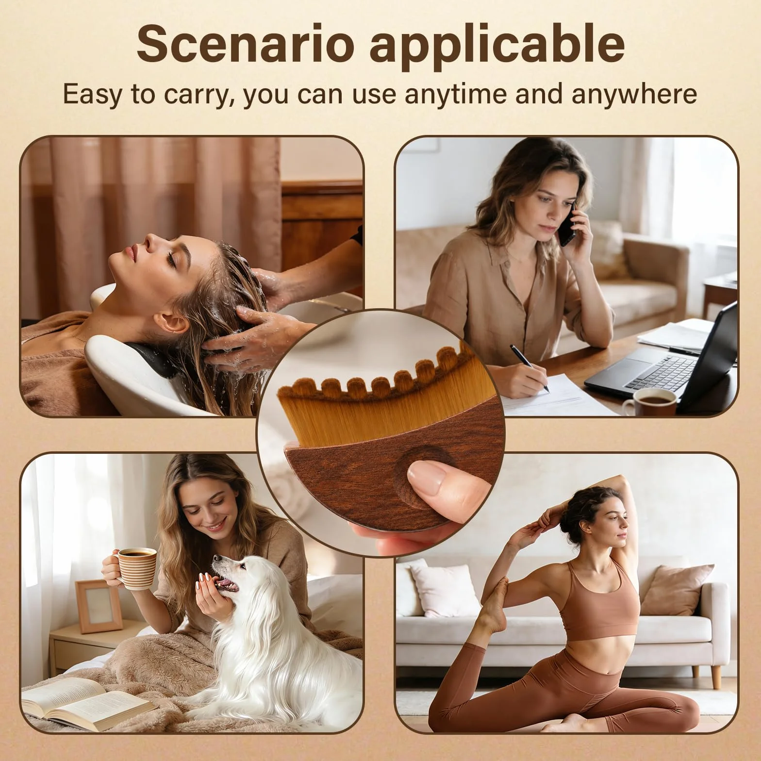 Cepillo Facial de Contorno Linfático, Drenaje Linfático, Cepillo Seco con Caja