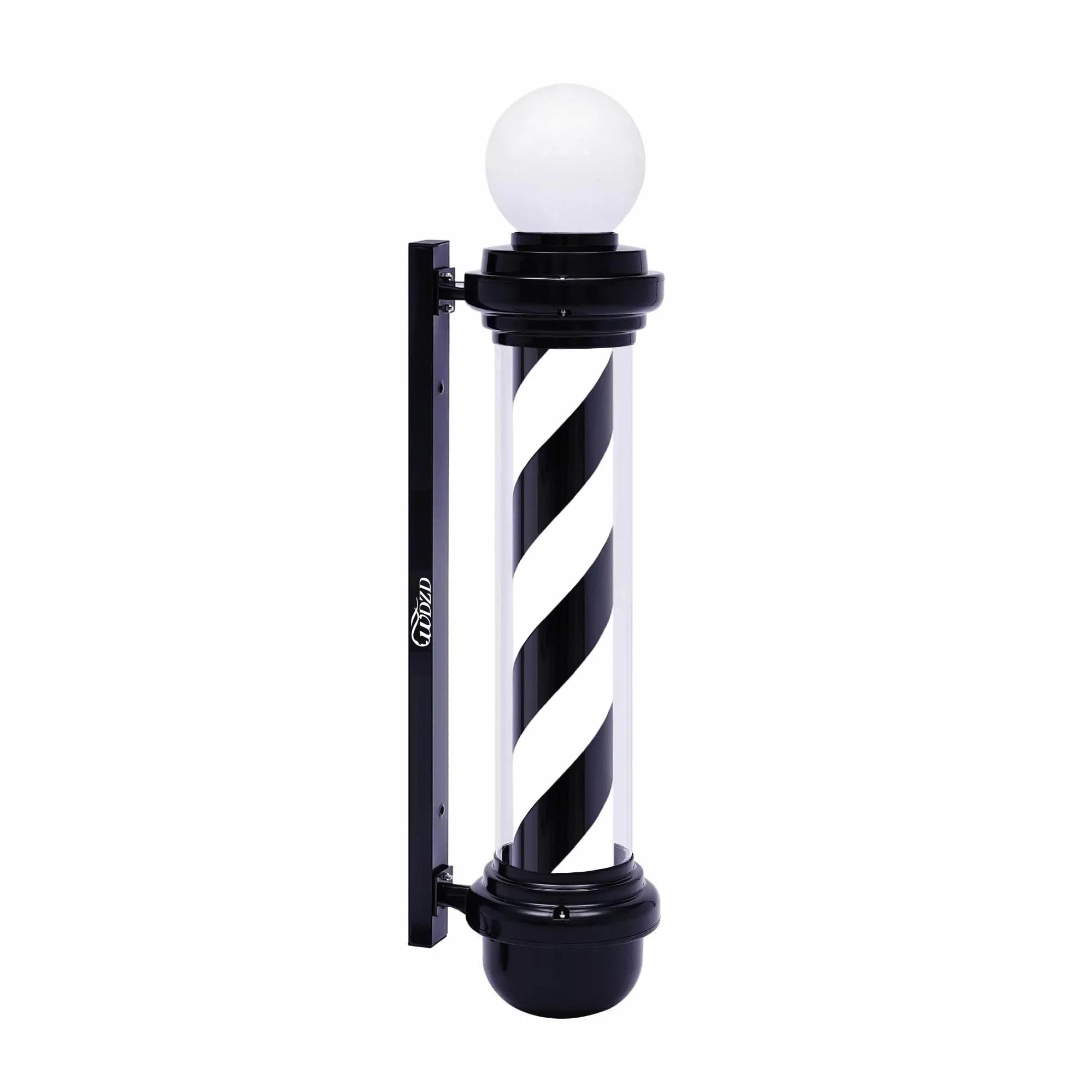 Barber Pole 80 cm Negro Blanco Poste