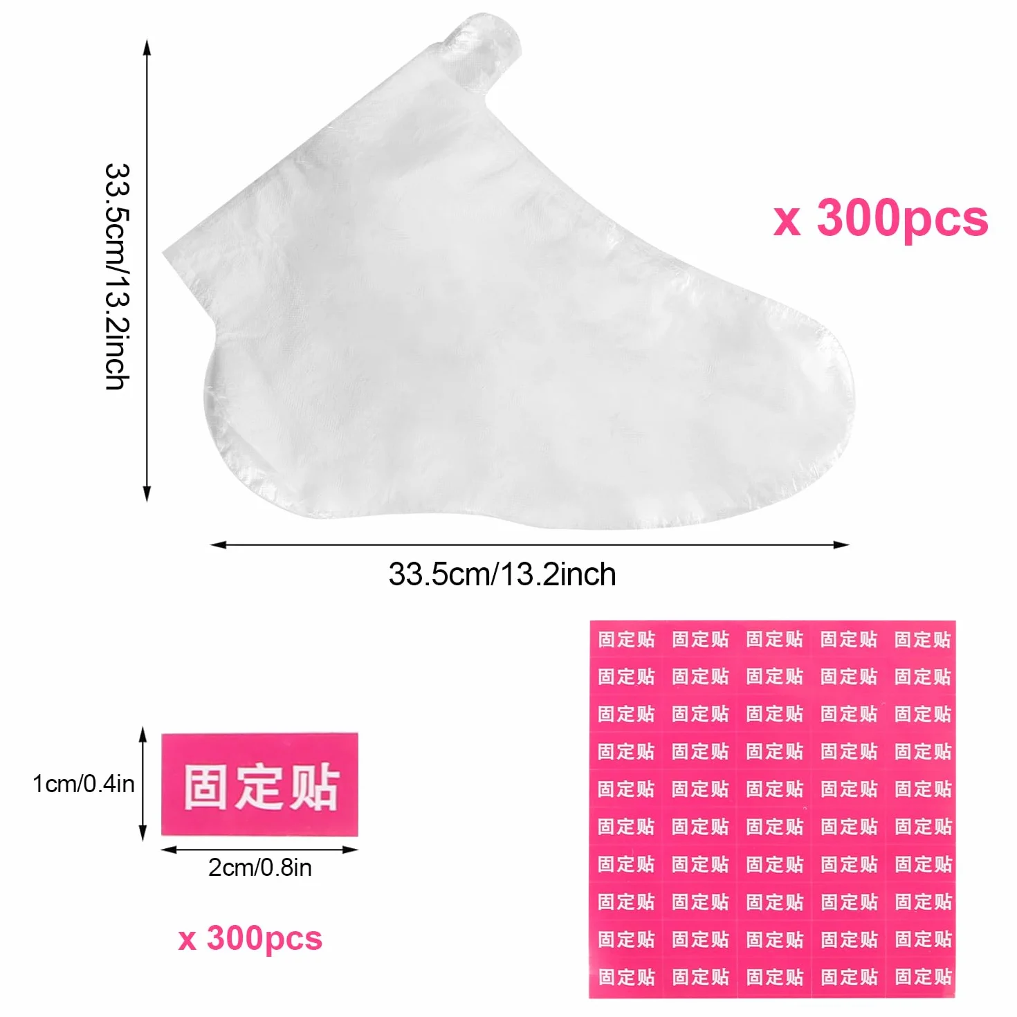 Calcetines de Baño de Parafina 300 Piezas Bolsas de Pedicura Plástico Transparente para SPA Cuidado de Pies
