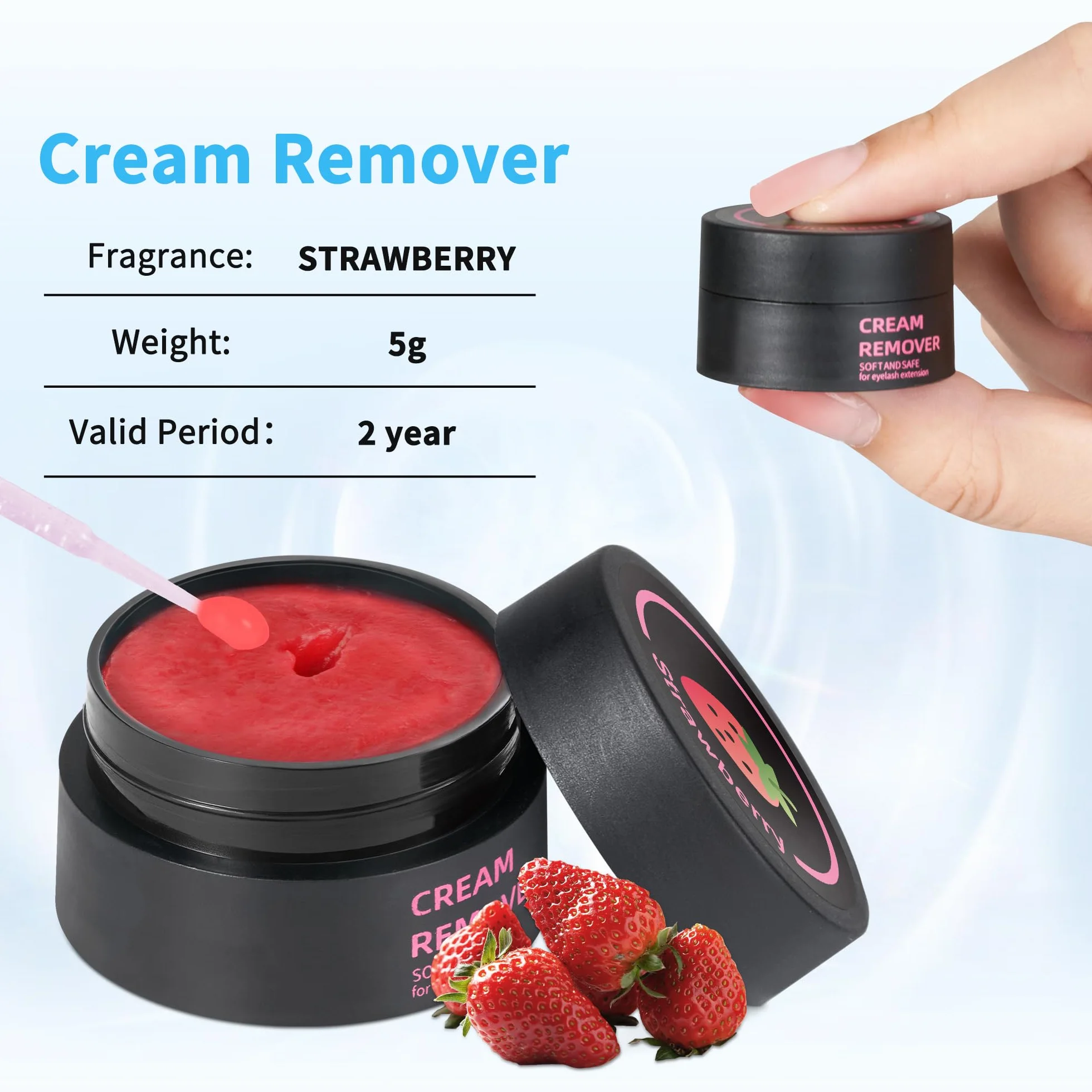 Crema Removedora para Extensiones de Pestañas 5g Desmaquillante Suave sin Irritación Ocular