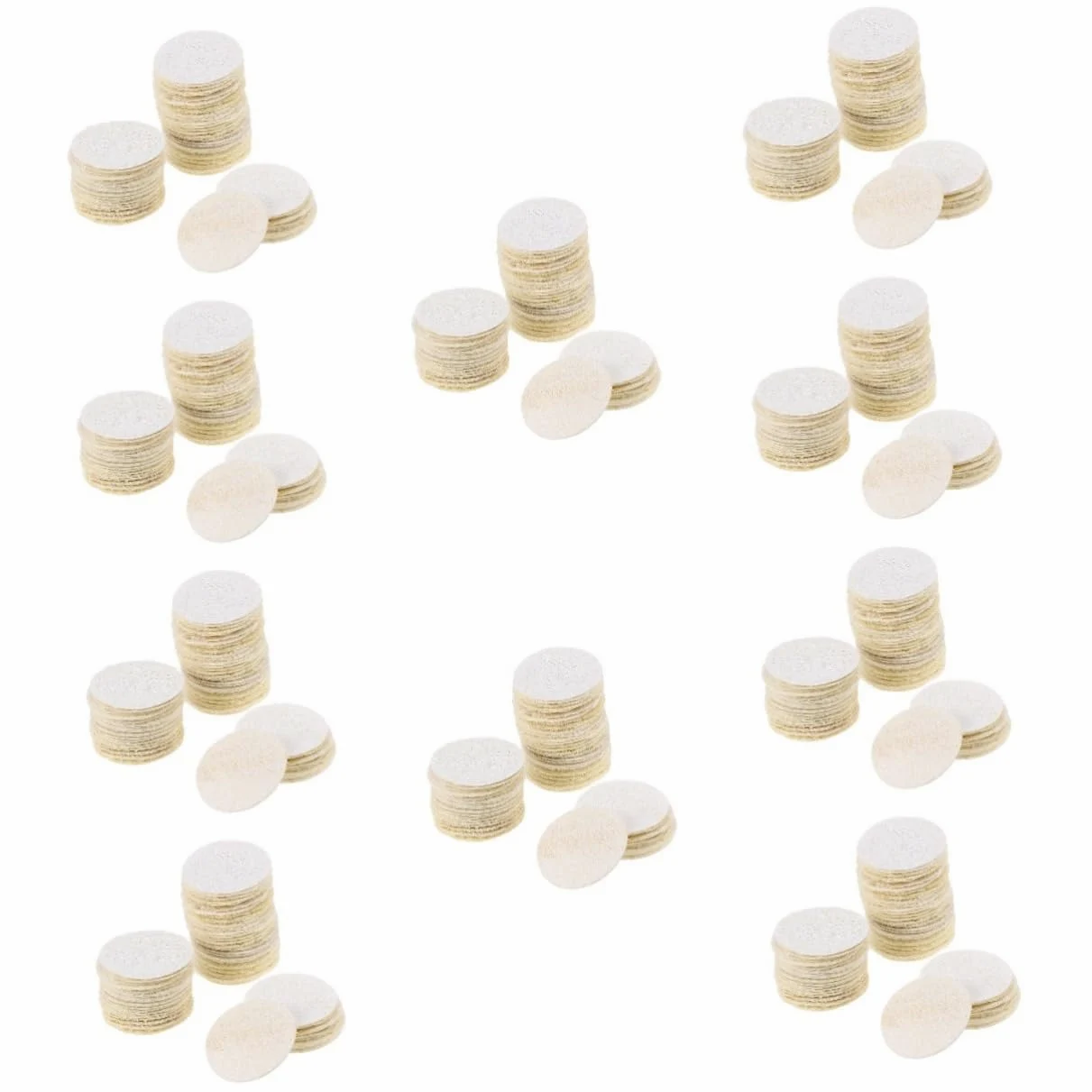 DOITOOL 500 Piezas esponjas faciales almohadillas exfoliantes faciales esponja de maquillaje redonda almohadillas de lavado facial esponjas exfoliantes de lufa constituir Depurador lavabo