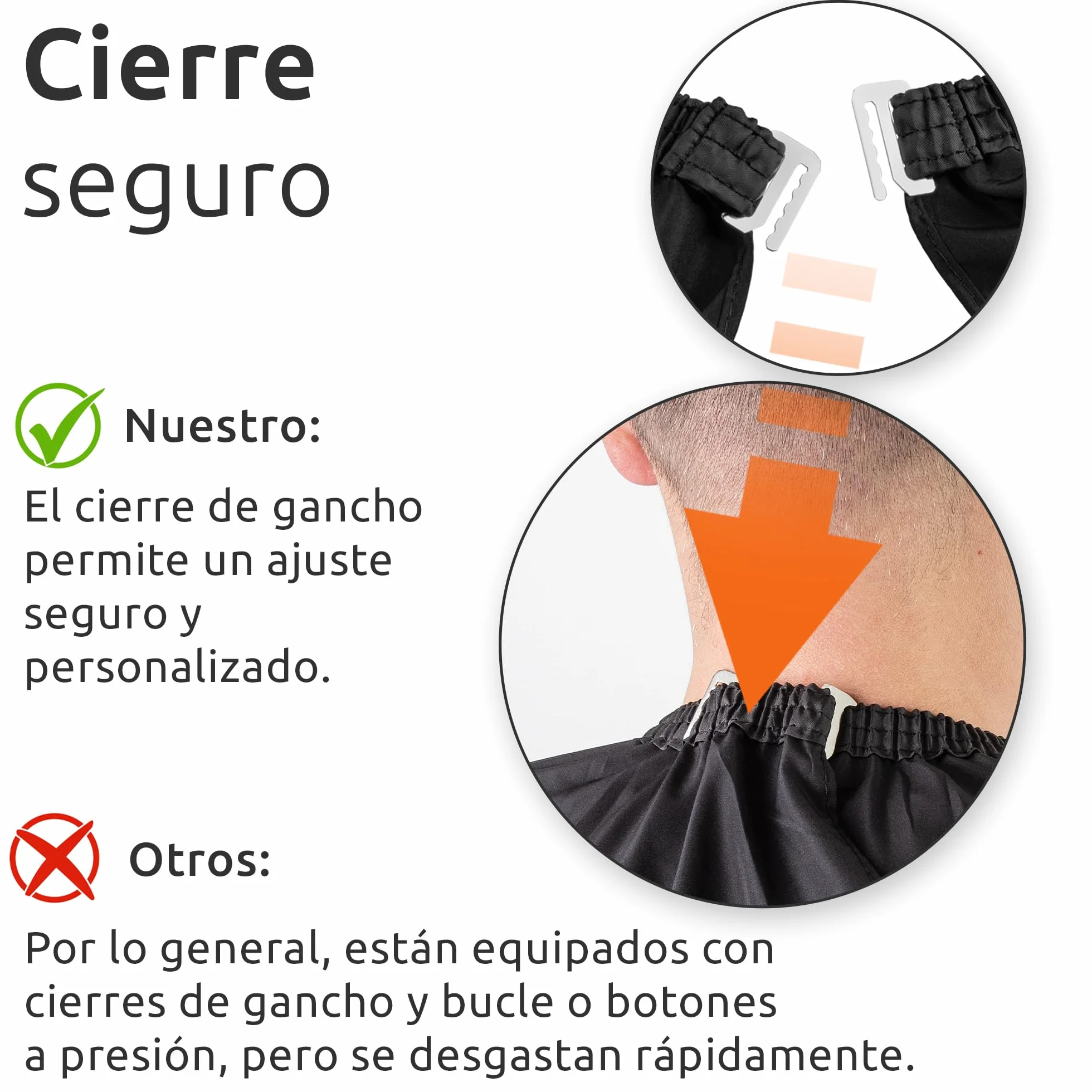 ECENCE Capa Peluquería Profesional 150x120cm Negro Impermeable