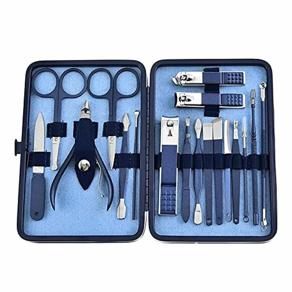 Cortaúñas Azul, Kit de cortaúñas, Juego de Herramientas para uñas, Juego de Tijeras para uñas, Herramientas de Belleza Personalizadas, Juego de manicura, Kit de uñas