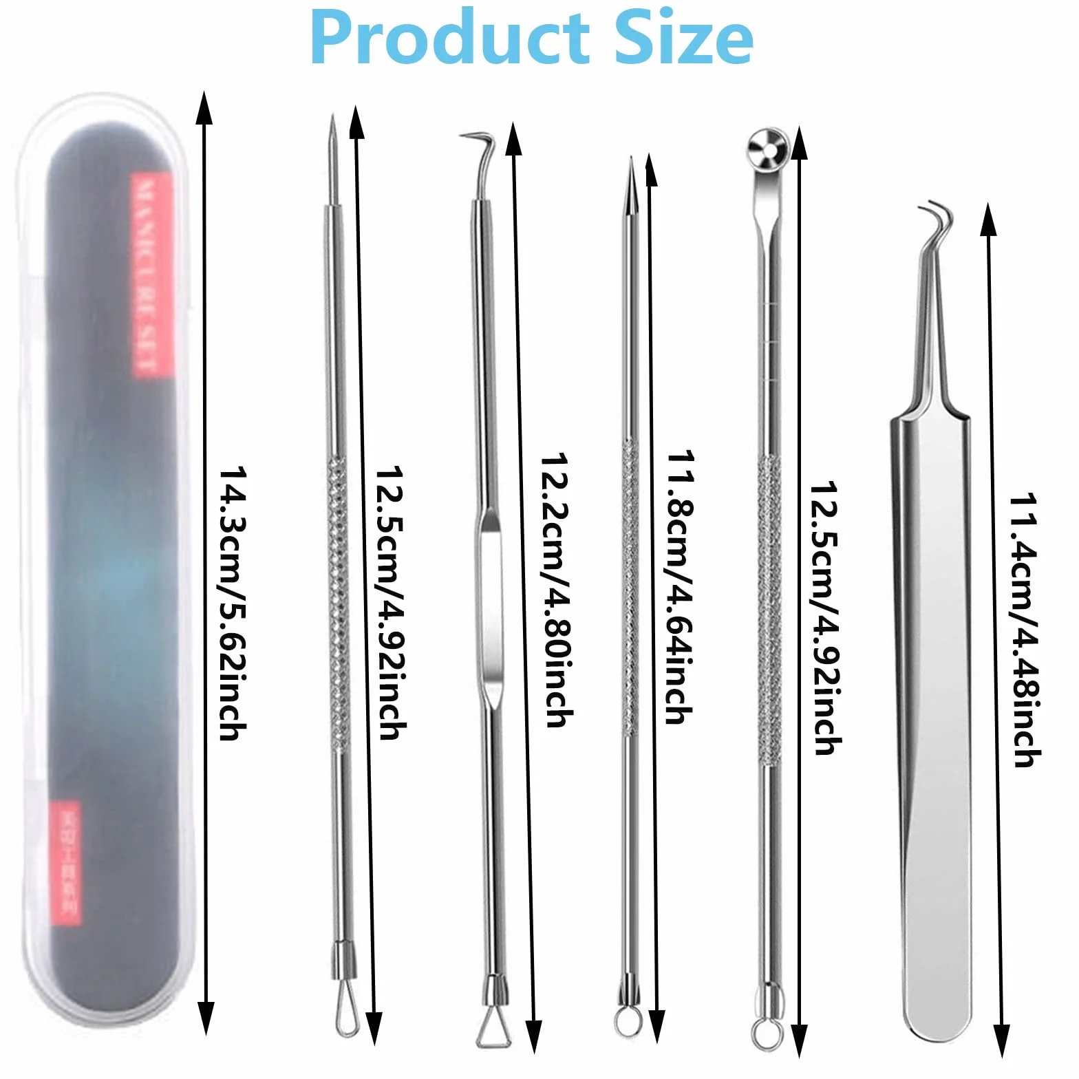 Extractor de acné 5 Piezas Kit para eliminar espinillas y puntos negros