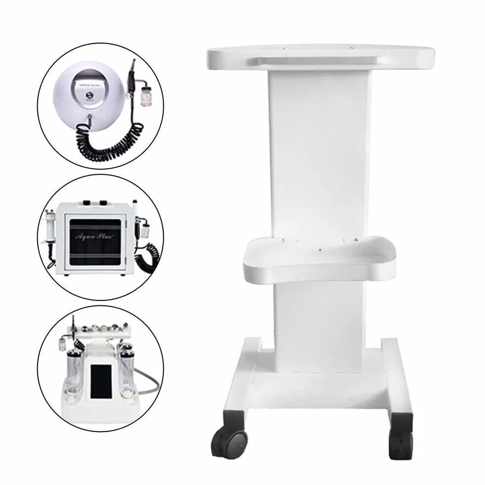 Carro de salón de belleza móvil con ruedas blanco - Soporte para herramientas de spa