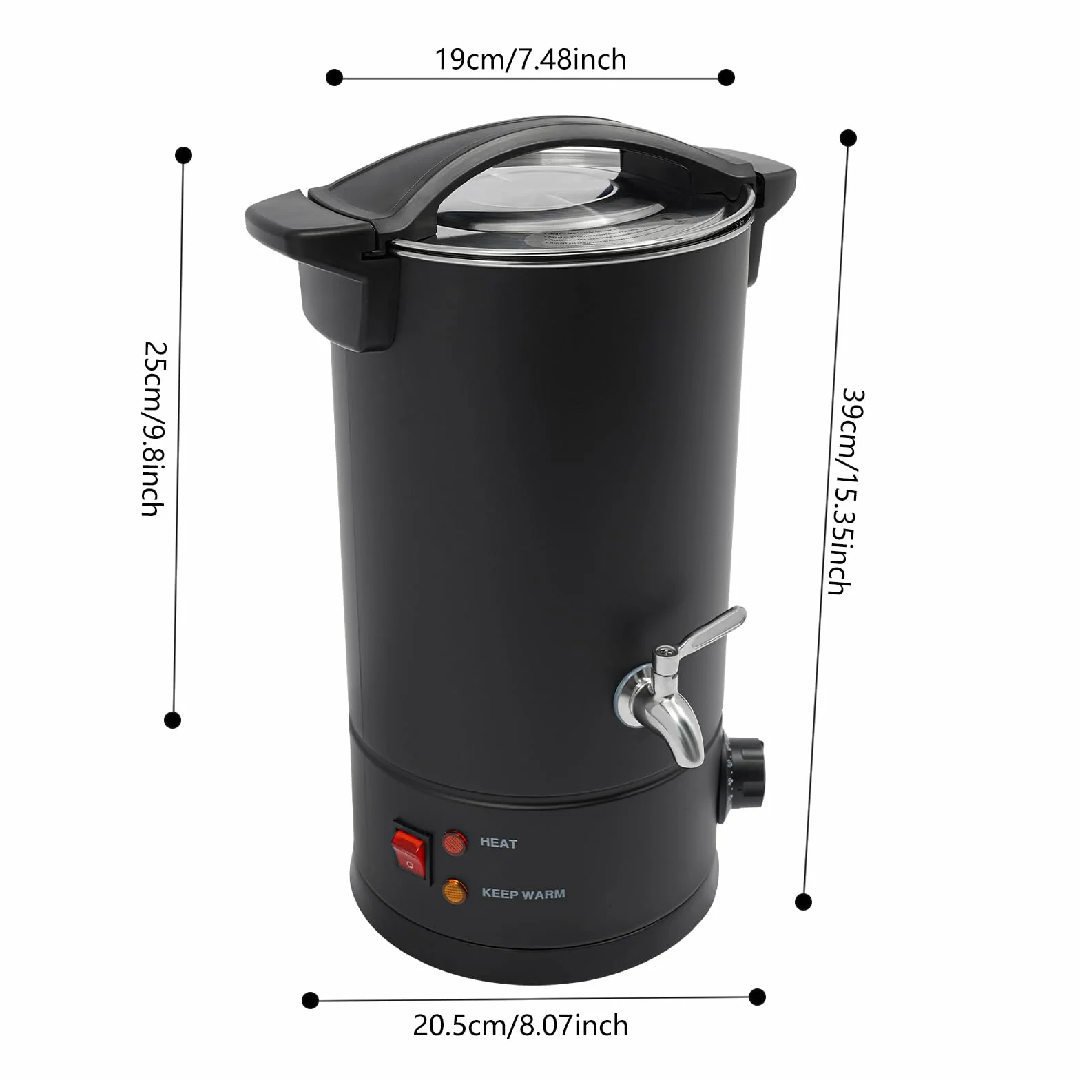 Derretidor de cera eléctrico, 10 L, 1800 W, 220 – 240 V, con enchufe europeo, acero inoxidable SUS304, 30 – 110 °C, grifo, calefacción/mantenimiento caliente para cera de vela