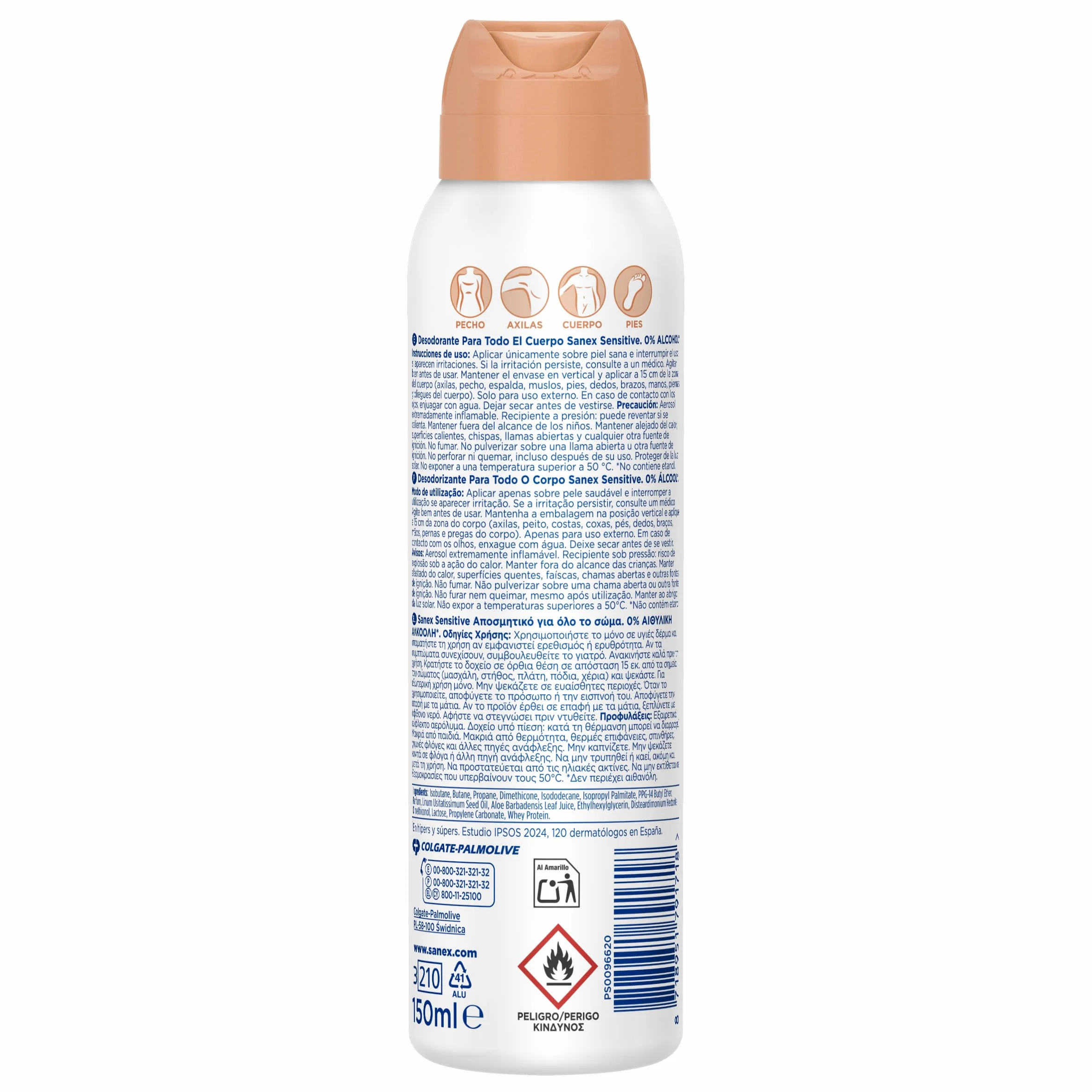 Sanex Deo Sensible Spray 150ml Desodorante 72H Protección Hipoalergénico