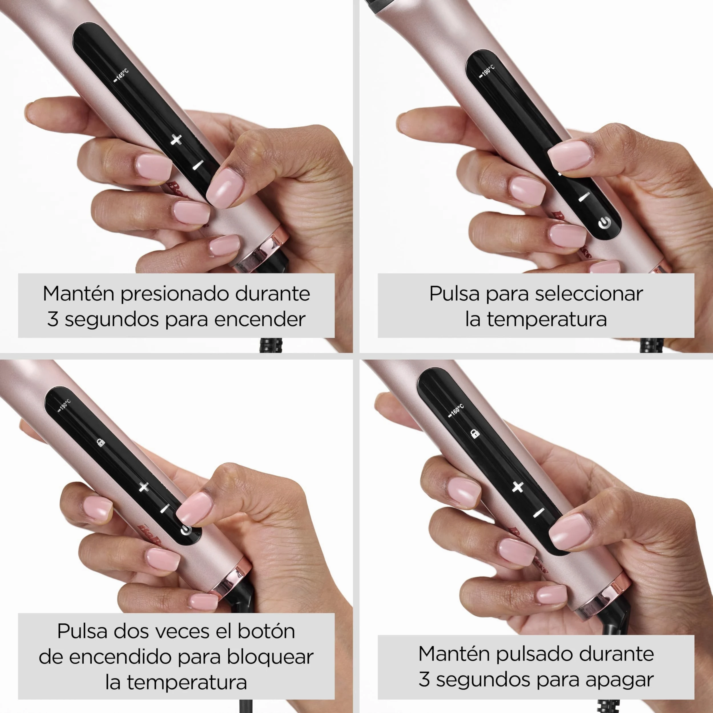 BaByliss Volume Boost Cepillo Térmico Caliente - Barril de 38mm, Cepillo Rizador Calentado, Control Iónico Antifrizz, 4 Niveles de Calor, Multivoltaje, Rosa/Negro, HSB200E