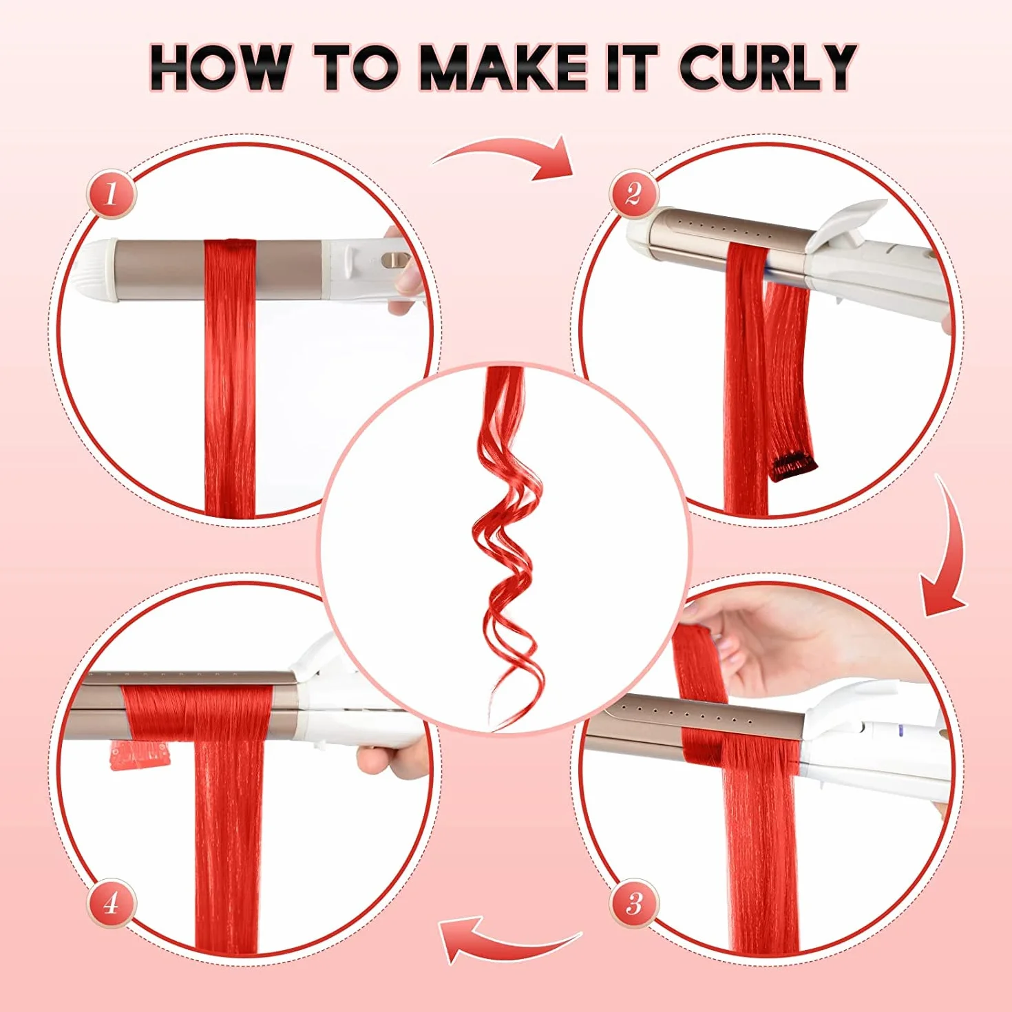 Extensiones De Clip De Pelo Natural rojo Mechas Pelos Fiesta Resaltar Rayas De Colores Regalo De Cosplay