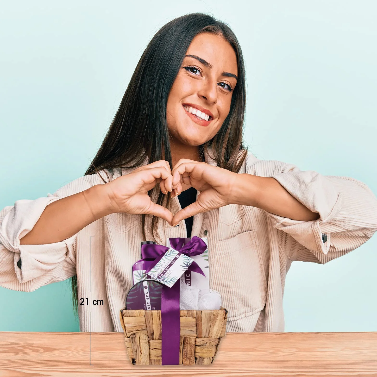 Accentra Botanic SPA Set de Baño Mujer Cesta Hierba Marina Kit Tratamiento 4 Piezas Gel Ducha Sales Baño Loción Corporal Esponja Malla Regalo Bienestar