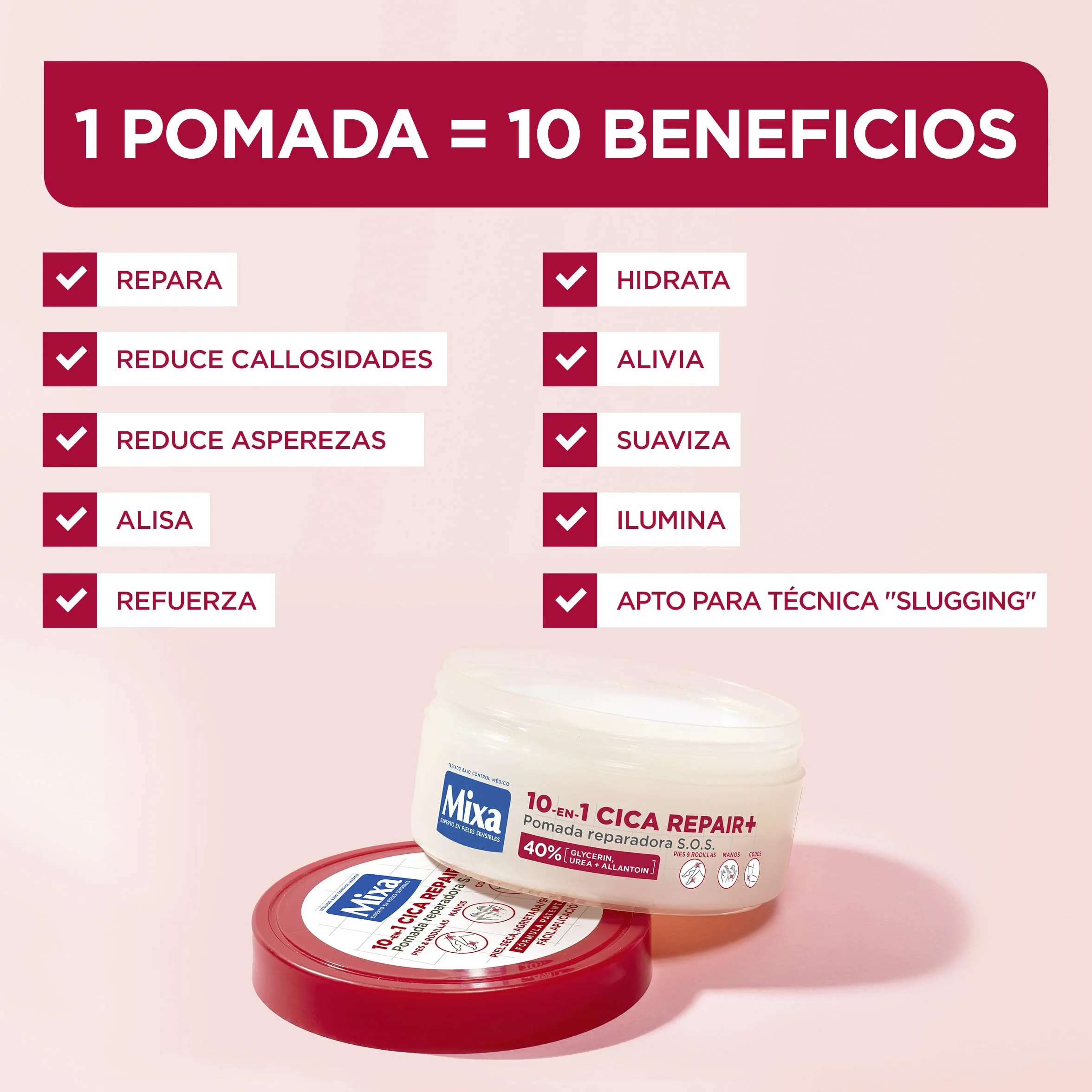 Mixa Cica Repair+ Pomada Reparadora S.O.S. 40% Glicerina Urea Alantoína 150ml