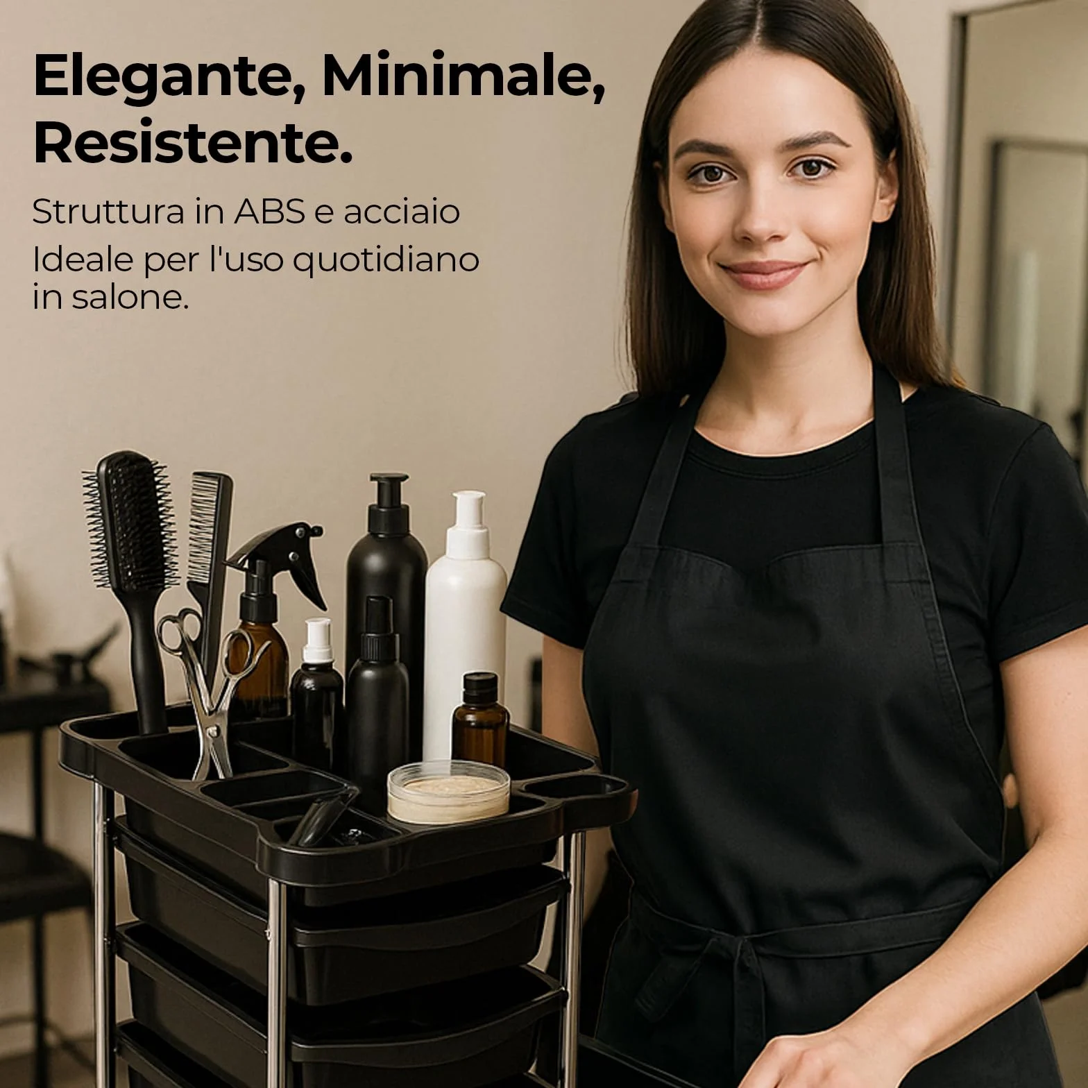 Carrito Peluquería Profesional 6 Niveles 5 Cajones Extraíbles con Ruedas Altéax