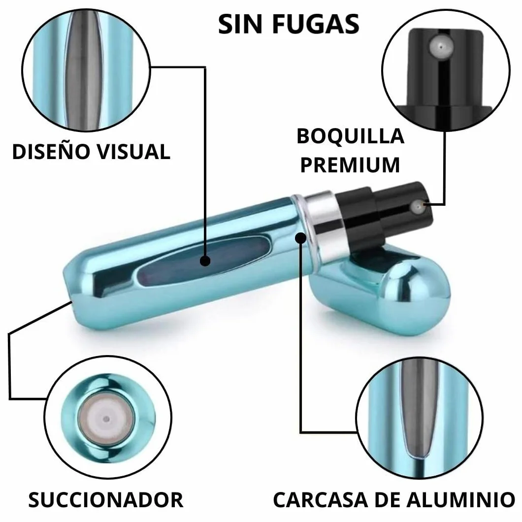 Atomizador Perfume Recargable 5ML, Mini Botella Rociadora Portátil, Pulverizador Colonia Sin Fugas, 5 PCS