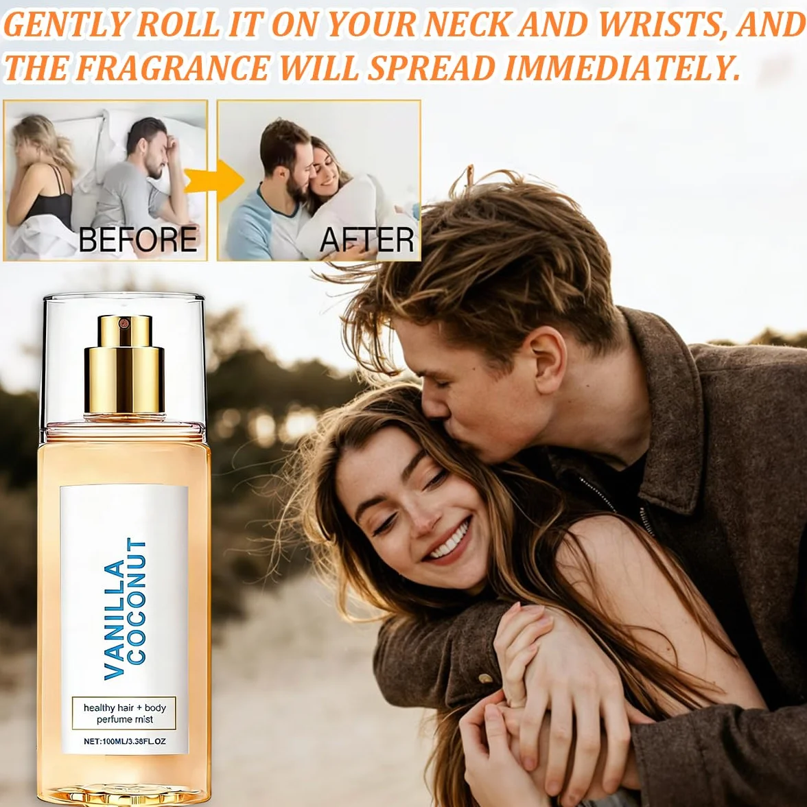 Perfume de vainilla y coco para mujer Spray perfumado larga duración 100 ml