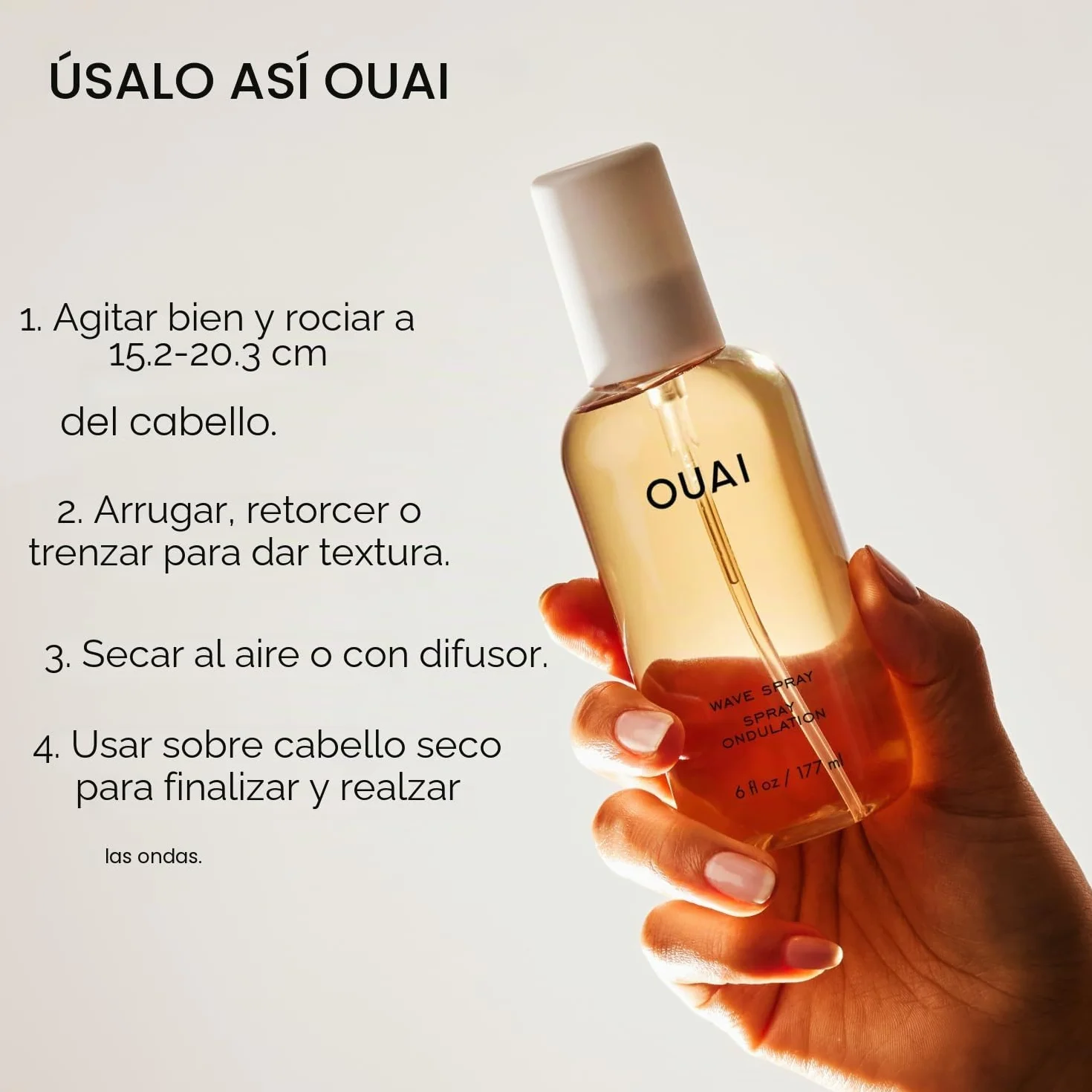 OUAI Spray de Textura Tamaño de Viaje - Spray Texturizante para Cabello con Aceite de Coco y Proteína de Arroz