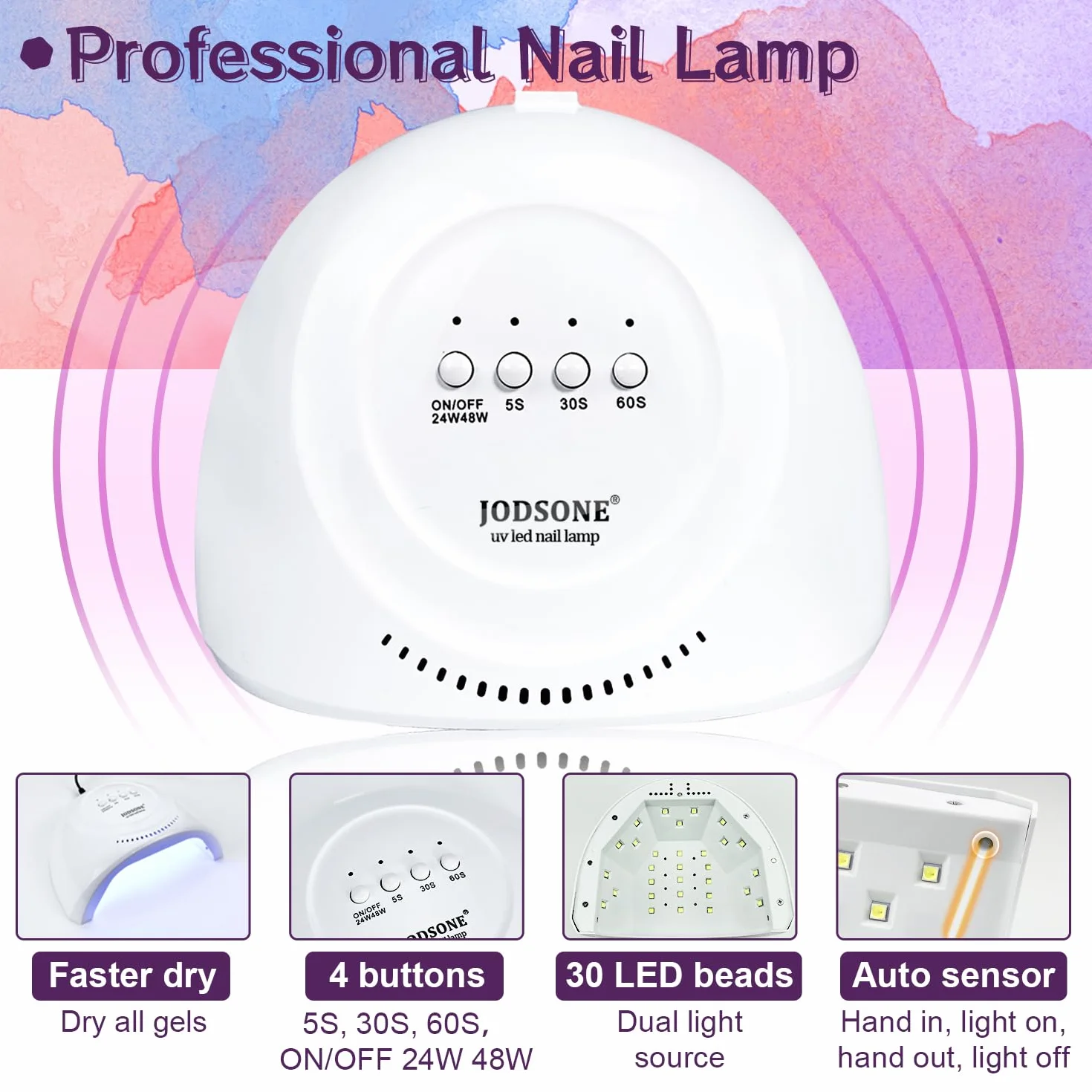 JODSONE Juego de esmaltes de uñas de Gel, 32 Colores, taladro de uñas con luz UV, superficie brillante, fácil de aplicar, textura mate, Kit de manicura todo en uno…
