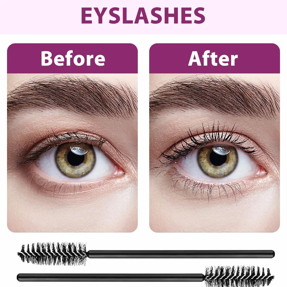 Desechables Cepillos de Pestañas 50 PCS para Extensiones, Máscaras y Maquillaje