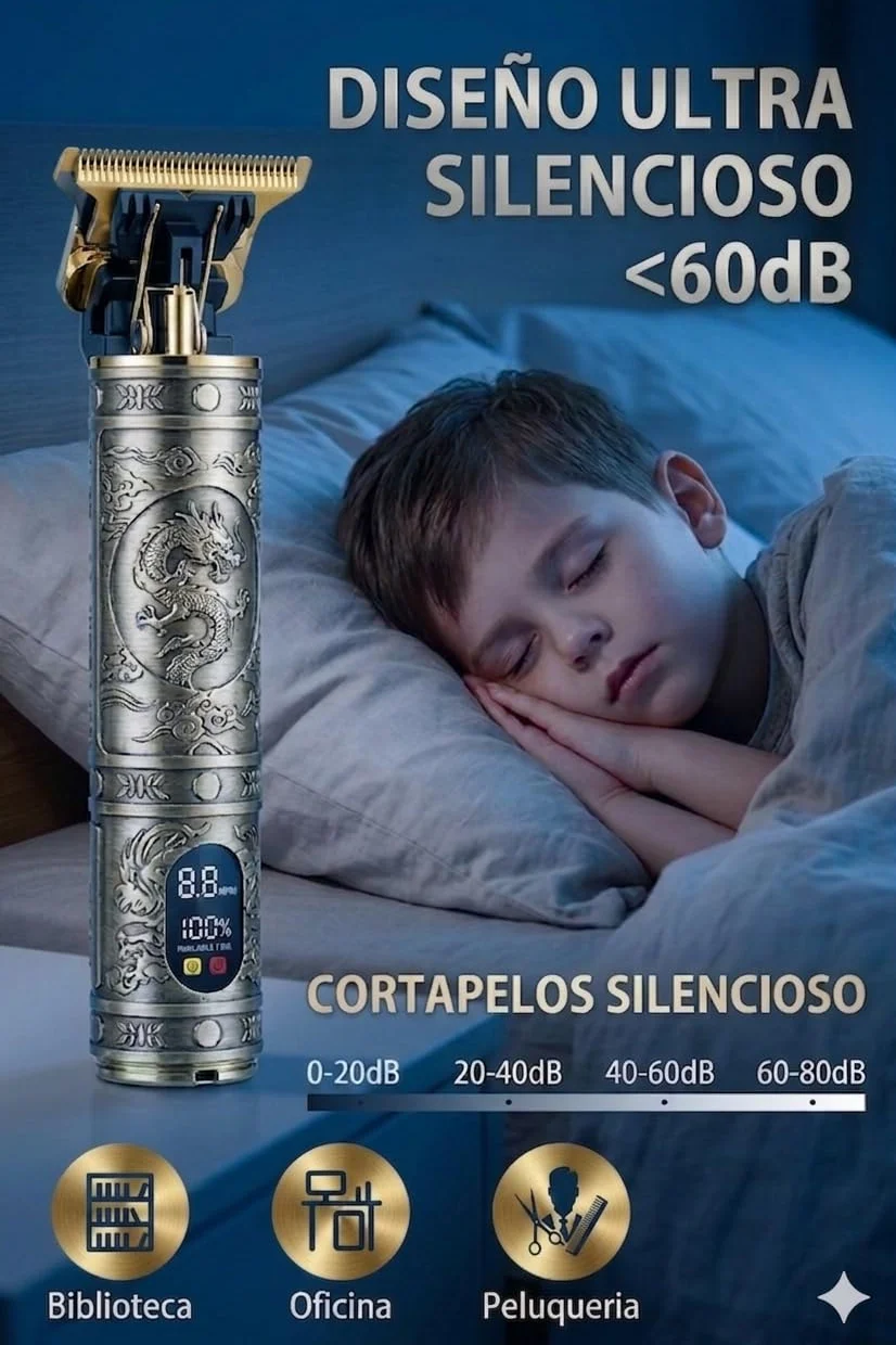 Maquina Cortar Pelo Hombre Profesional, Afeitadora Cortadora Eléctrica 3 Vel, Recortar Barba sin Cable