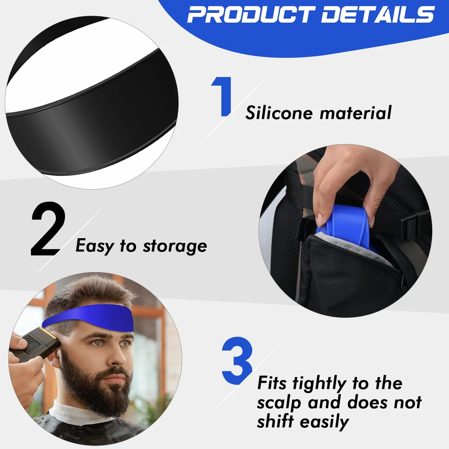 Plantilla de Corte de Pelo de Silicona Curvada, Banda Directrices para Cortar Cabello Casero, Accesorios de Peluqueria Profesional