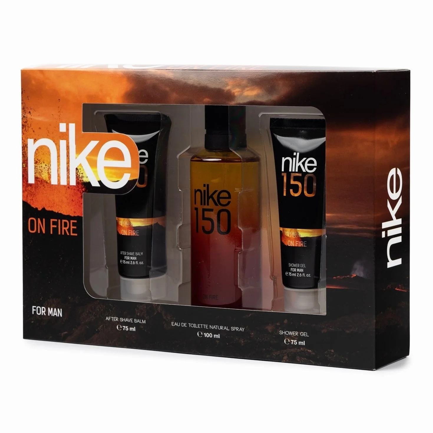 NIKE On Fire Estuche De Regalo Hombre Edt 150 Ml After Shave 75 Ml Gel Baño 75 Ml