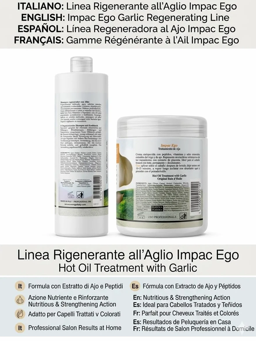 Kit Capilar de Ajo 3 Piezas Champú Mascarilla Cepillo Tratamiento Anticaída Fortalecedor