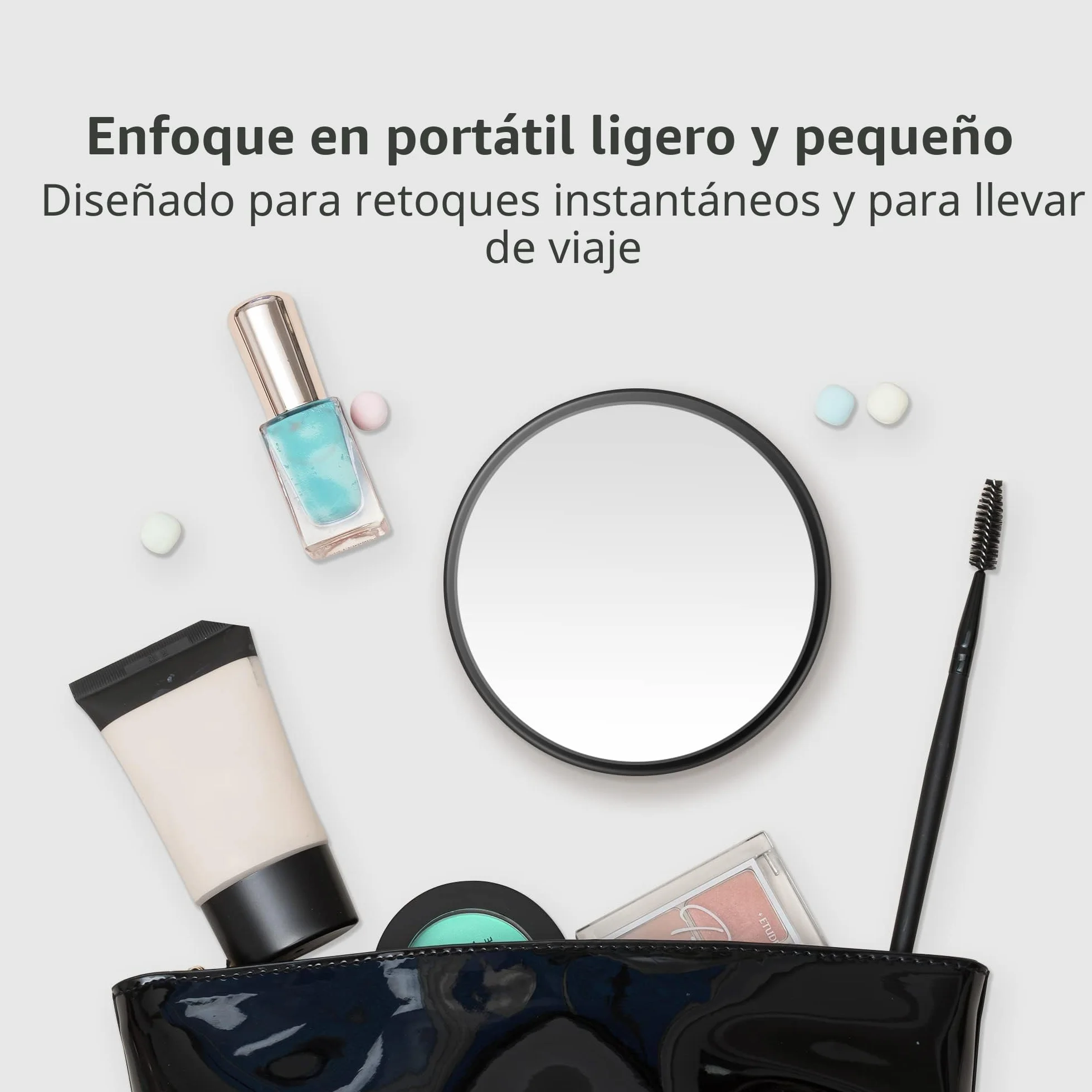 Miyadiva Espejo de aumento 40X 3.5 pulgadas redondo con ventosa pinzas acero inoxidable