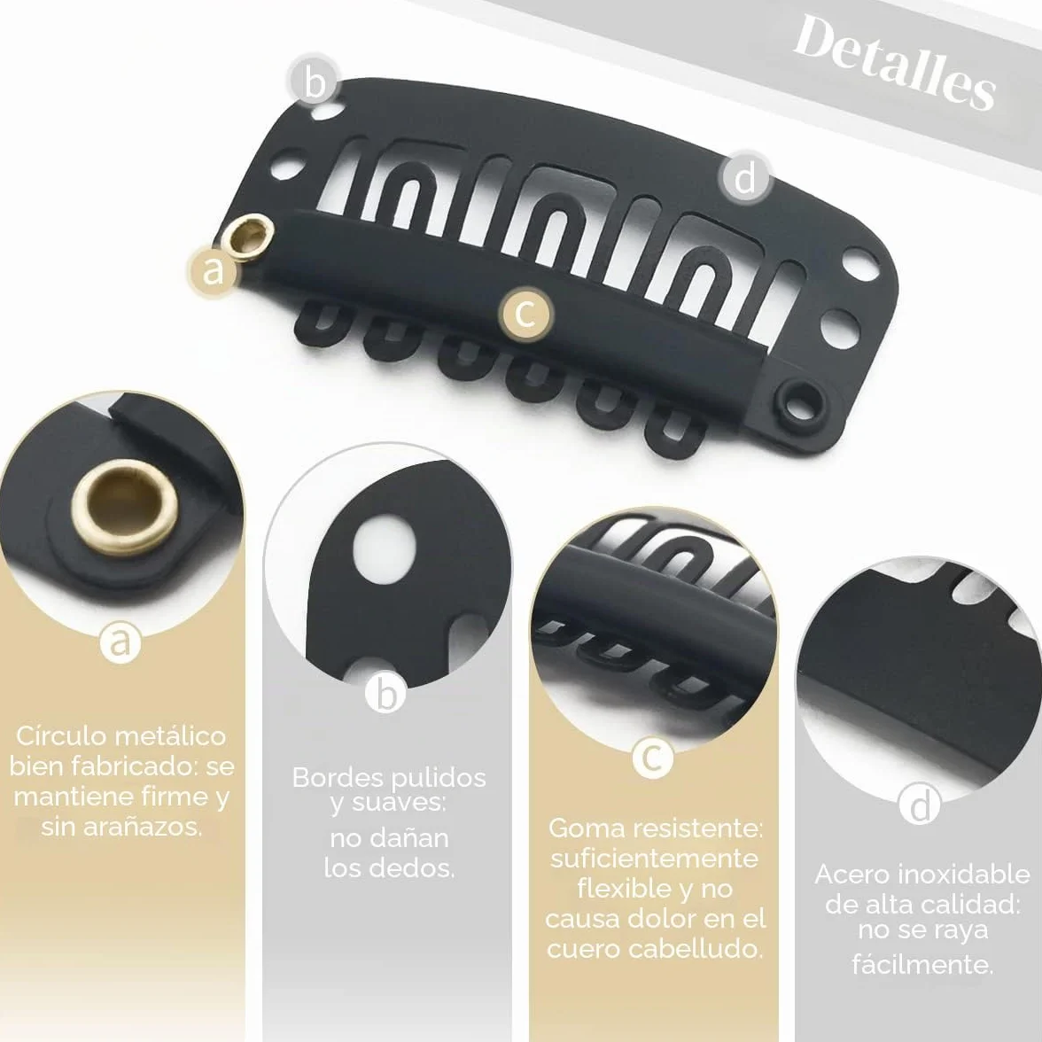 Dreamlover Clips de Pelucas Pinzas para Extensiones de Pelo Negro 30 Piezas