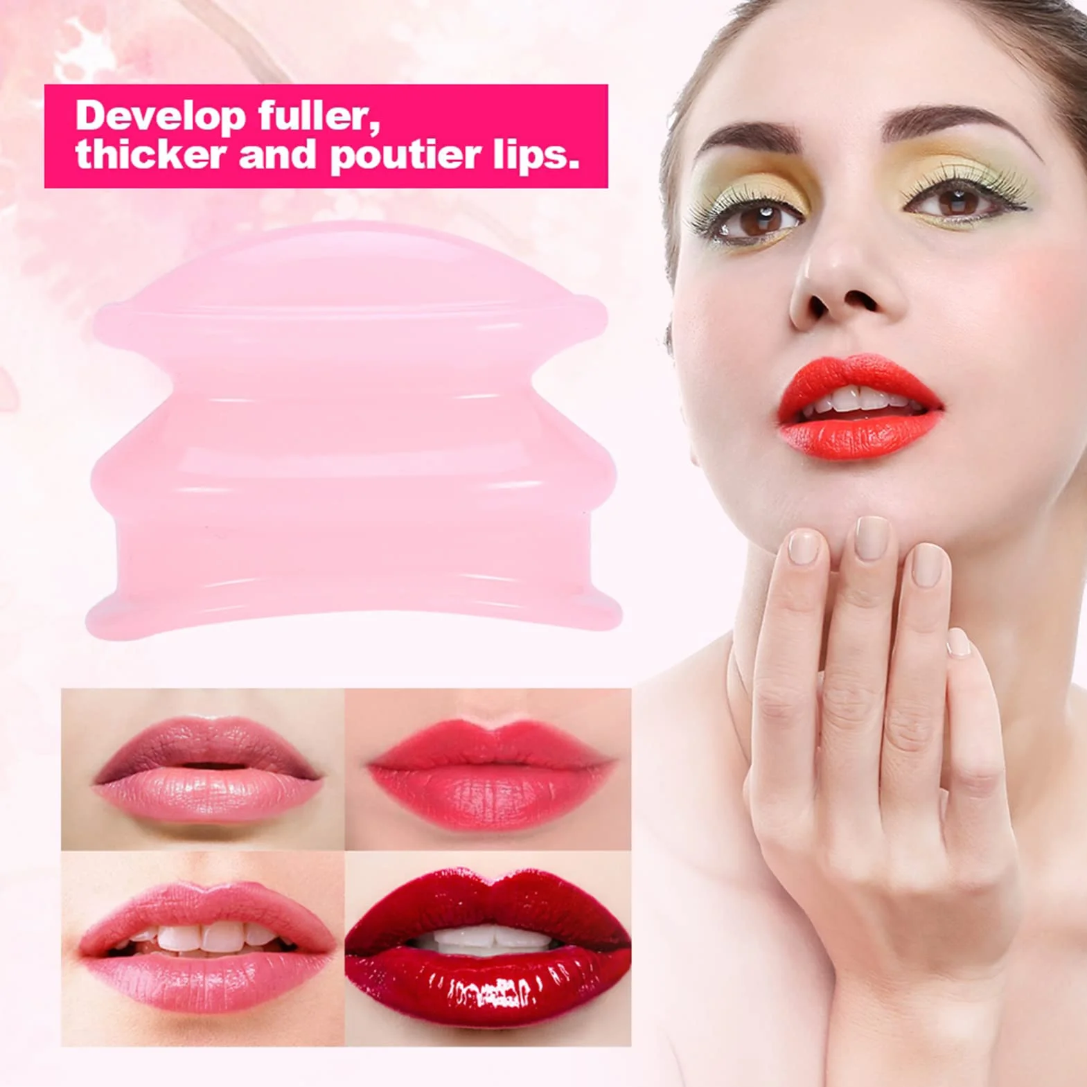 Labio de silicona portátil para labios, dispositivo de belleza