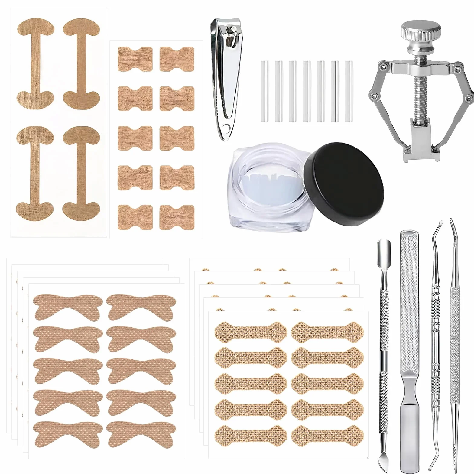 Juego de 206 parches para uñas encarnadas, corrector suave y eficaz para pies