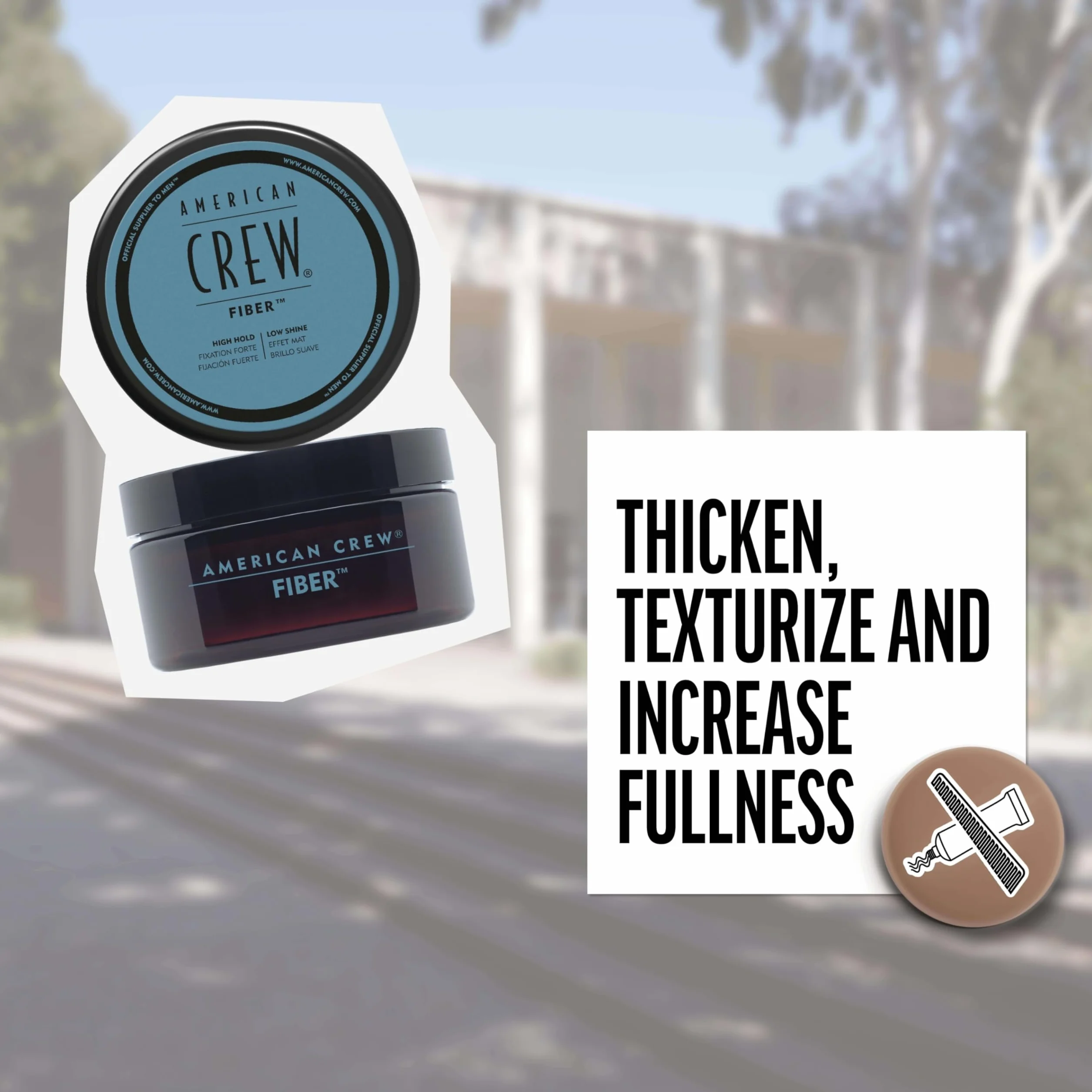 American Crew Fiber Cera para el Pelo Hombre Fijación Fuerte Flexible Moldea Brillo Pelo Corto