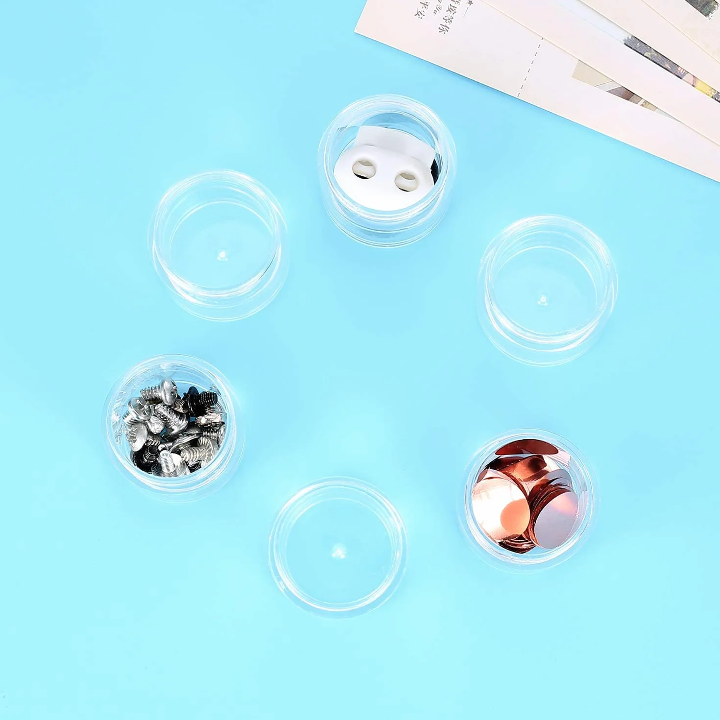 Tarros de Plástico 10g Envase Cosméticos Vacío Pequeño con Tapa para Crema Muestra, 30 Piezas (negro)
