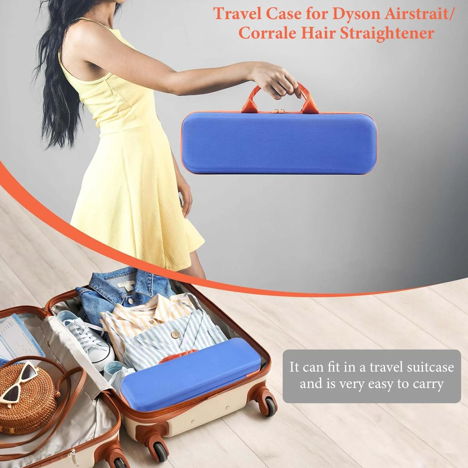 Funda rígida para Dyson HT01 Airstrait, azul, Clásico