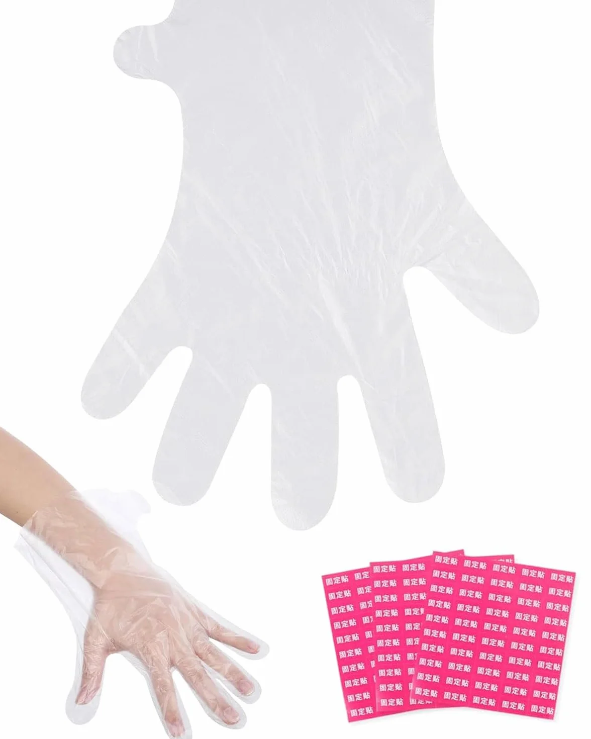 Guantes de parafina transparentes 100 unidades para tratamientos de cera en spa