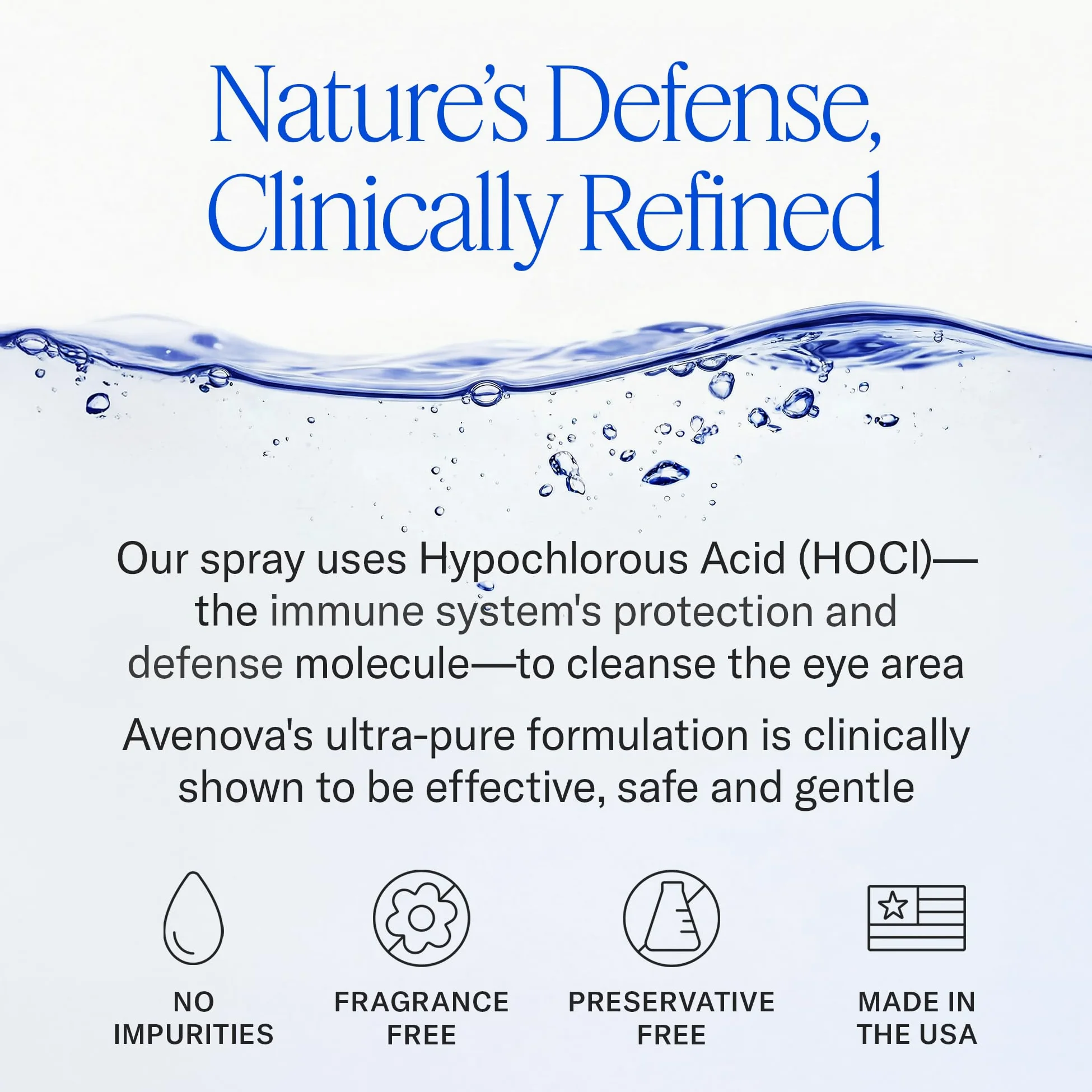 Avenova Spray limpiador de párpados y pestañas con toallitas secas, dúo de limpieza diaria con spray suave y puro ácido hipocloroso y toallitas para párpados para irritación ocular, botella de vidrio