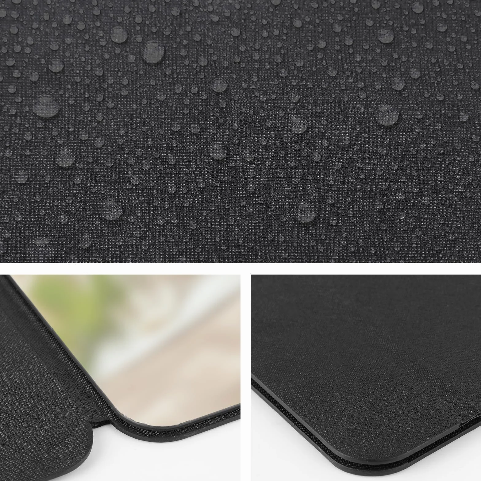 Espejo de Viaje Plegable 21,5 x 15,5 cm, Portátil Maquillaje con Funda Cuero PU, Ajustable Compacto