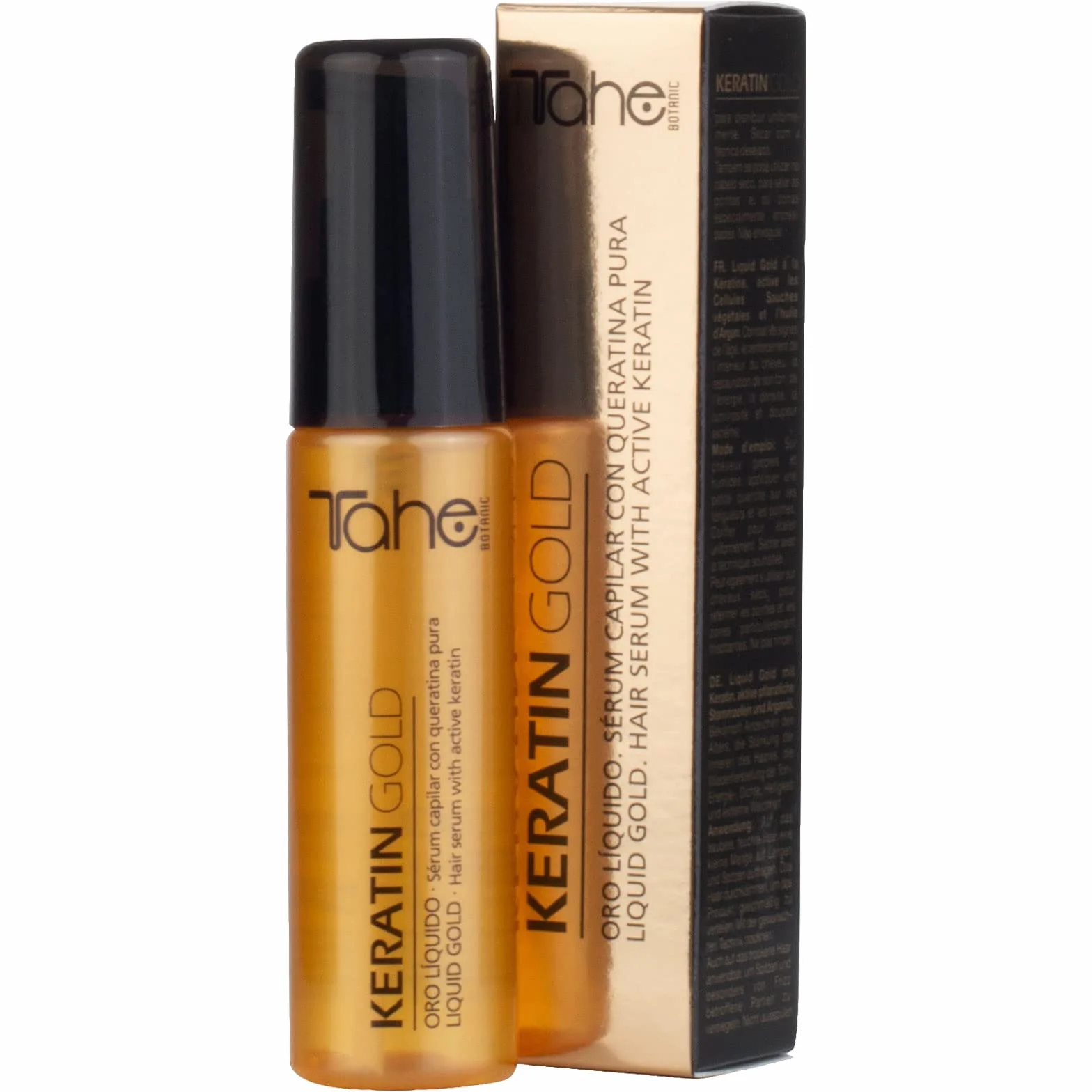 Tahe Keratin Gold Oro líquido con Queratina Pura, Células Madre Vegetales Activas y Aceite de Argán, 30 ml
