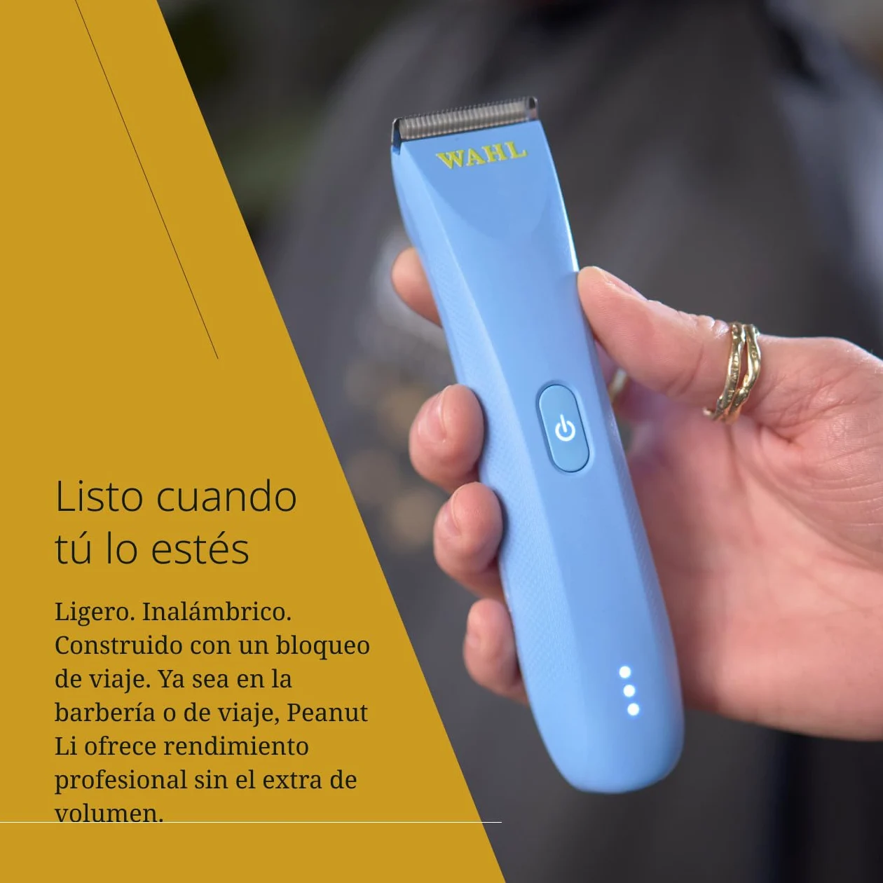 Wahl Cordless Peanut Li, Recortadora Híbrida Cabello y Barba, Azul | Recortadora Híbrida Cabello y Barba Inalámbrica, Motor 7000 RPM, Carga Rápida USB-C, hasta 110 Minutos, Compacta