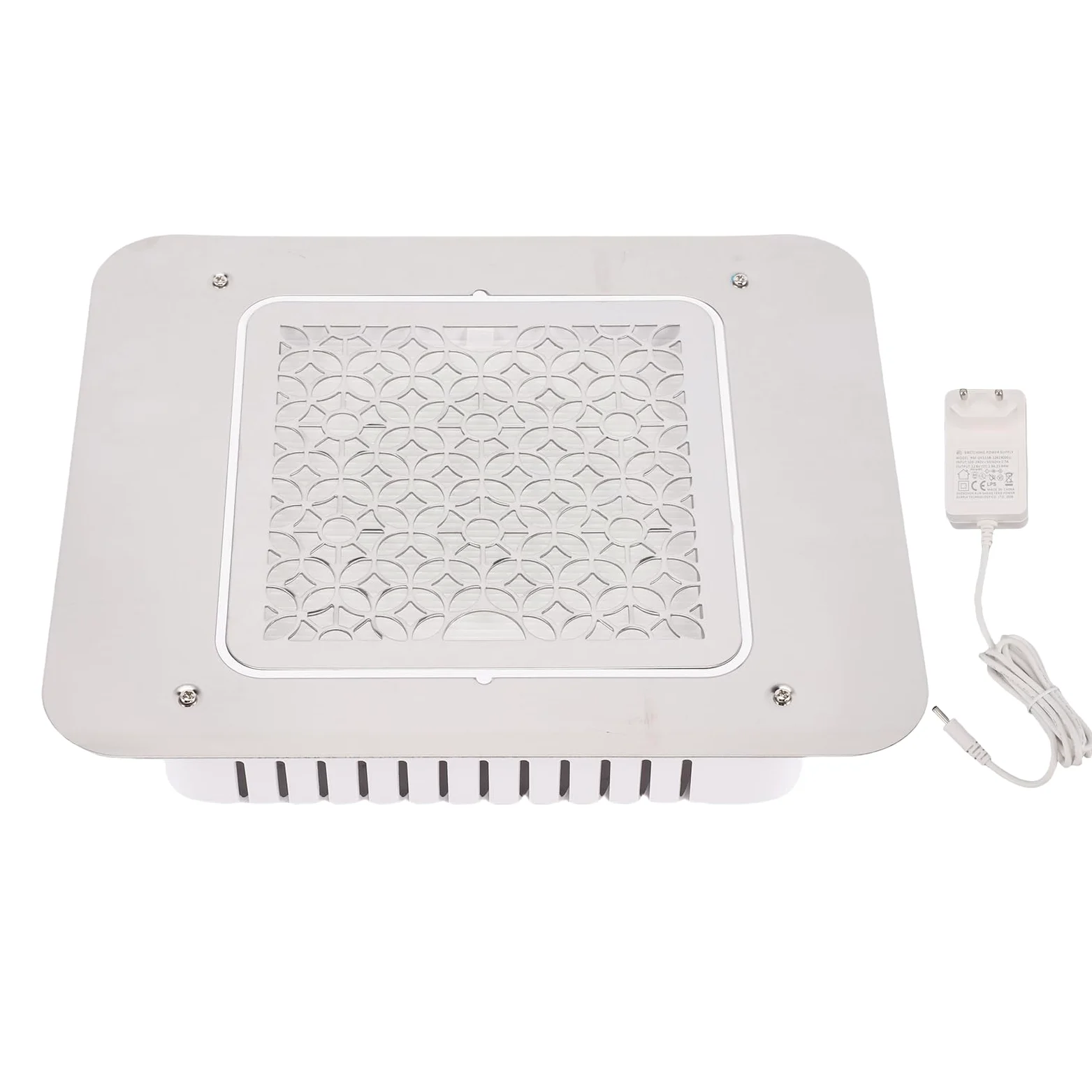 ZJchao Potente Colector de Polvo de Uñas de 80 W, 3500 RPM, Aspirador de Uñas de Escritorio Integrado, Extractor de Polvo Integrado sin Escobillas para Salones de Uñas y Uso Doméstico, (Enchufe de
