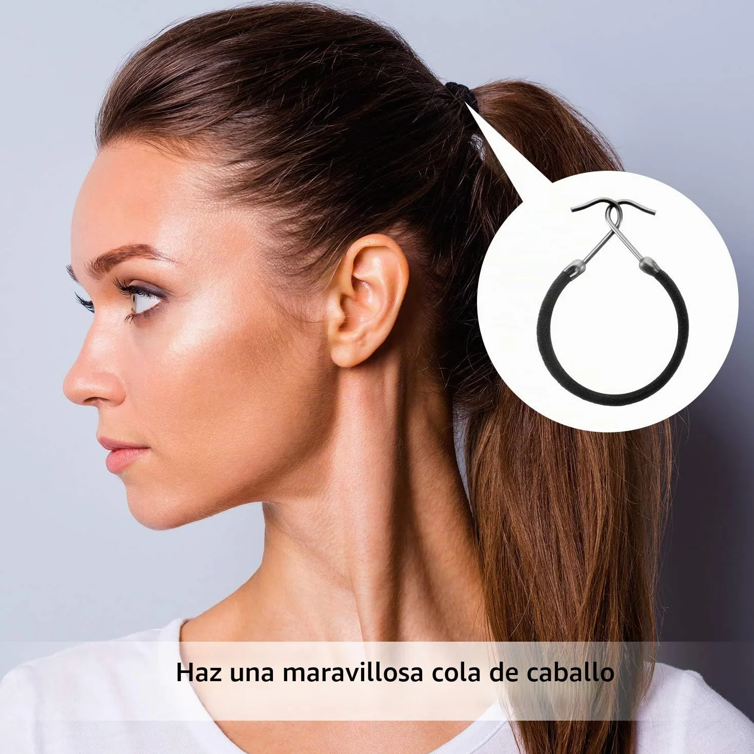 Chuangdi 15 Piezas Ganchos de Cola de Caballo Goma de Pelo Negro Coletero Elástica para Peinado Cabello Mujeres